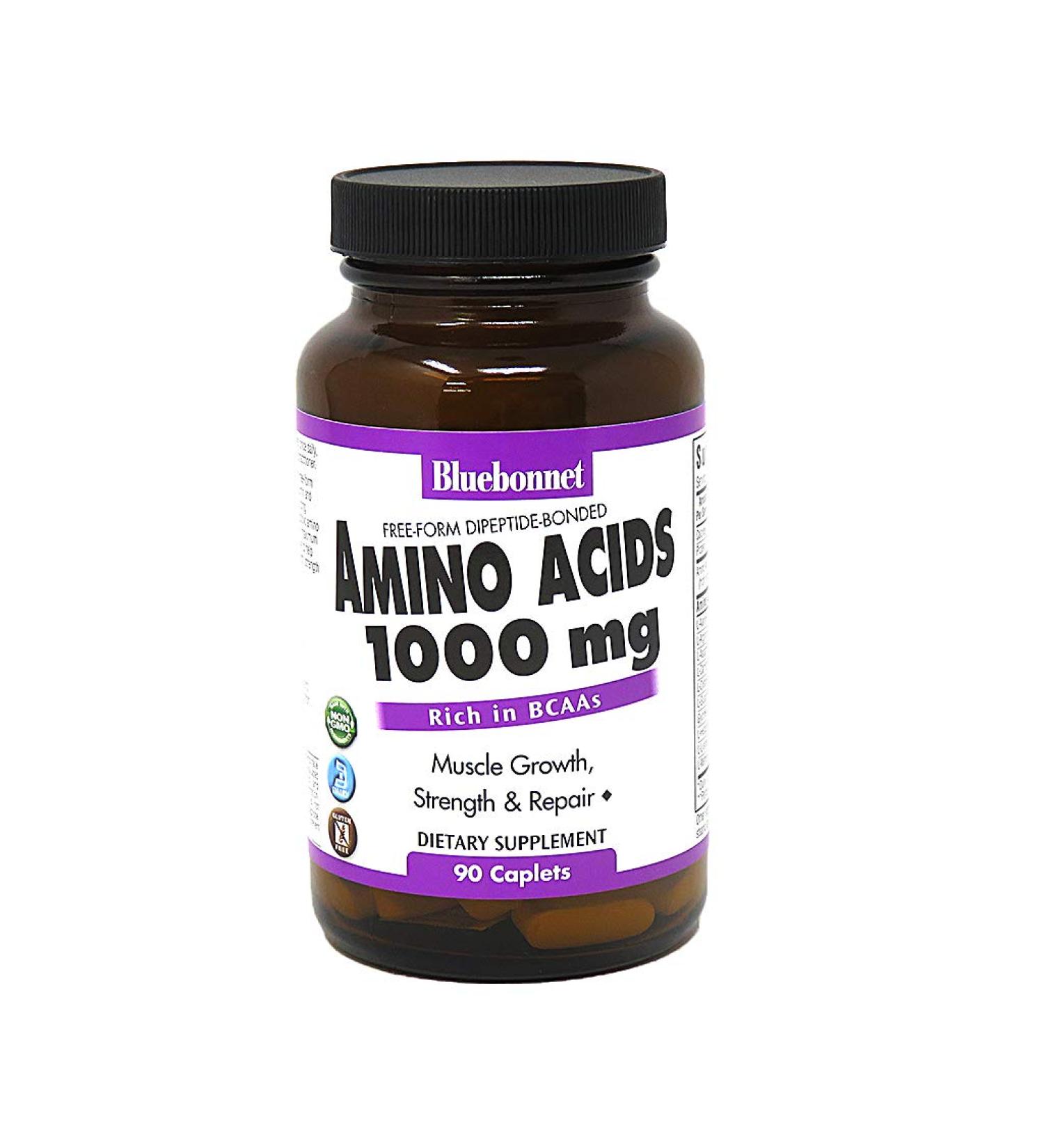 Bluebonnet Nutrition Amino Acids 1000 mg - 90 Caplets for Enhanced Wellness - Buy Online on GoSupps.com
