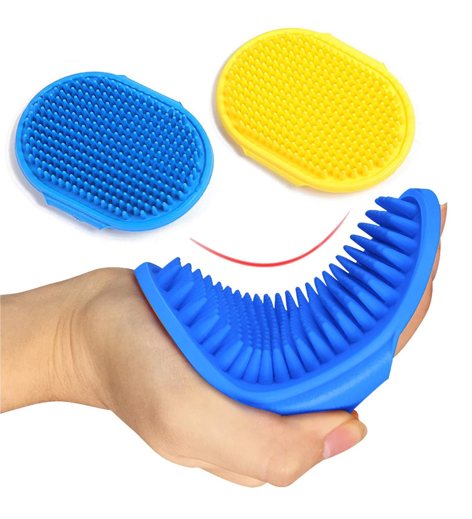Kwispel 2 Pcs Dog Grooming Brush & Pet Shampoo Brush | Shedding & Massage Comb for Short & Long Haired Dogs/Cats - Buy Online on GoSupps.com
