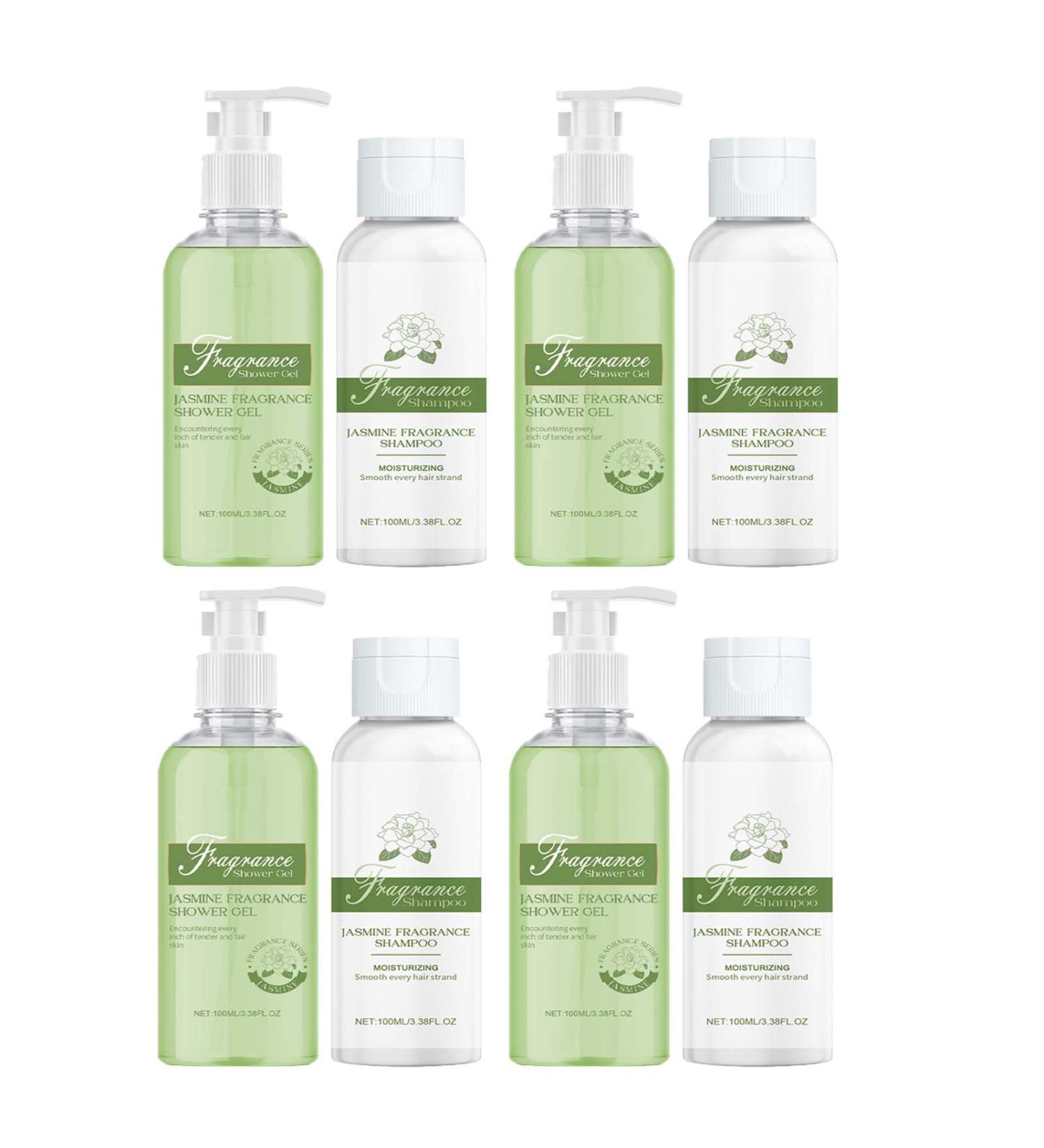 XINRAN Jasmine Shower Gel Shampoo Jasmine Fragrance Shampoo Shower Gel Set Moisturizing Hair and Skin Care Set Soothing Nourishing Shower Gel Shampoo for All Skin and Hair Types 4 Pieces - Buy Online on GoSupps.com