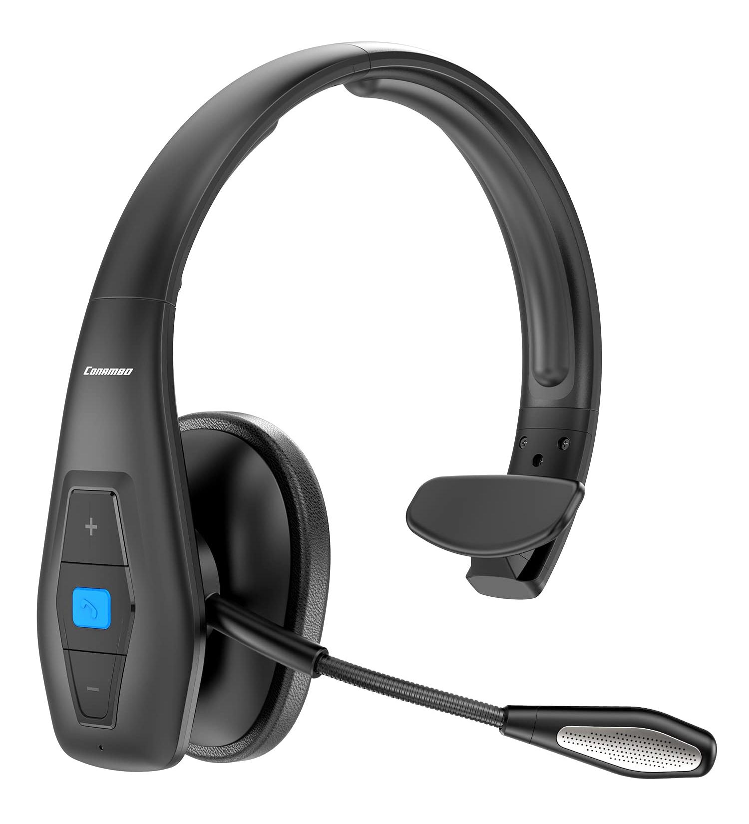 Conambo Noise Cancelling Bluetooth Headset V5.1 - 35Hrs HD Talktime, CVC8.0, Dual Mic, Hands-Free Wireless Headset for Cell Phones, Business, Office & Truckers - Buy Online on GoSupps.com