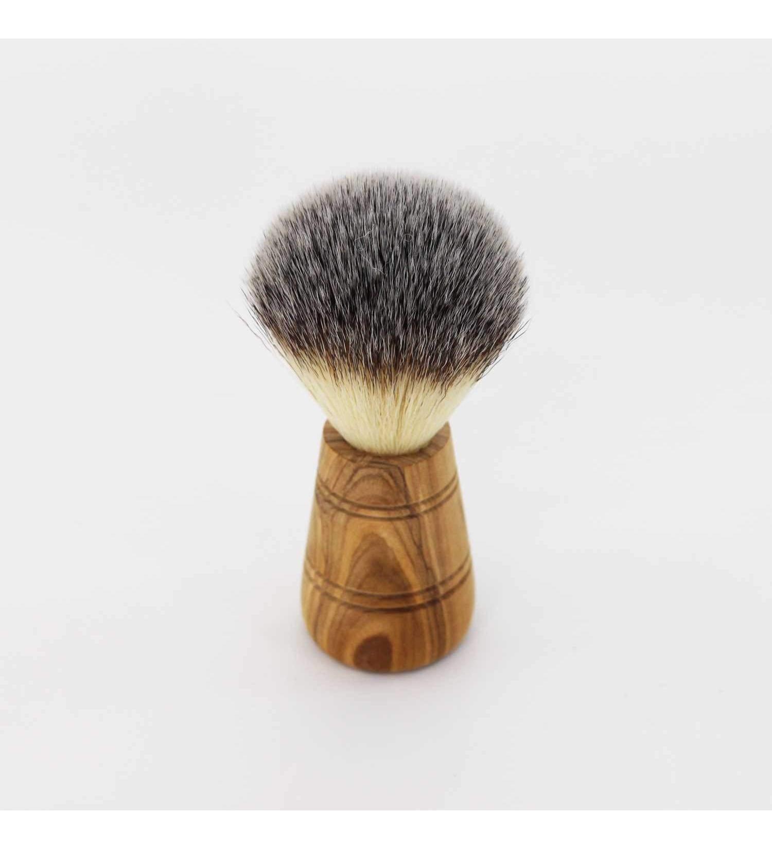 Vegan Shaving Brush - Olive Wood Synthetic Hair | Perfect Father's Day Gift for Men - Buy Online on GoSupps.com
