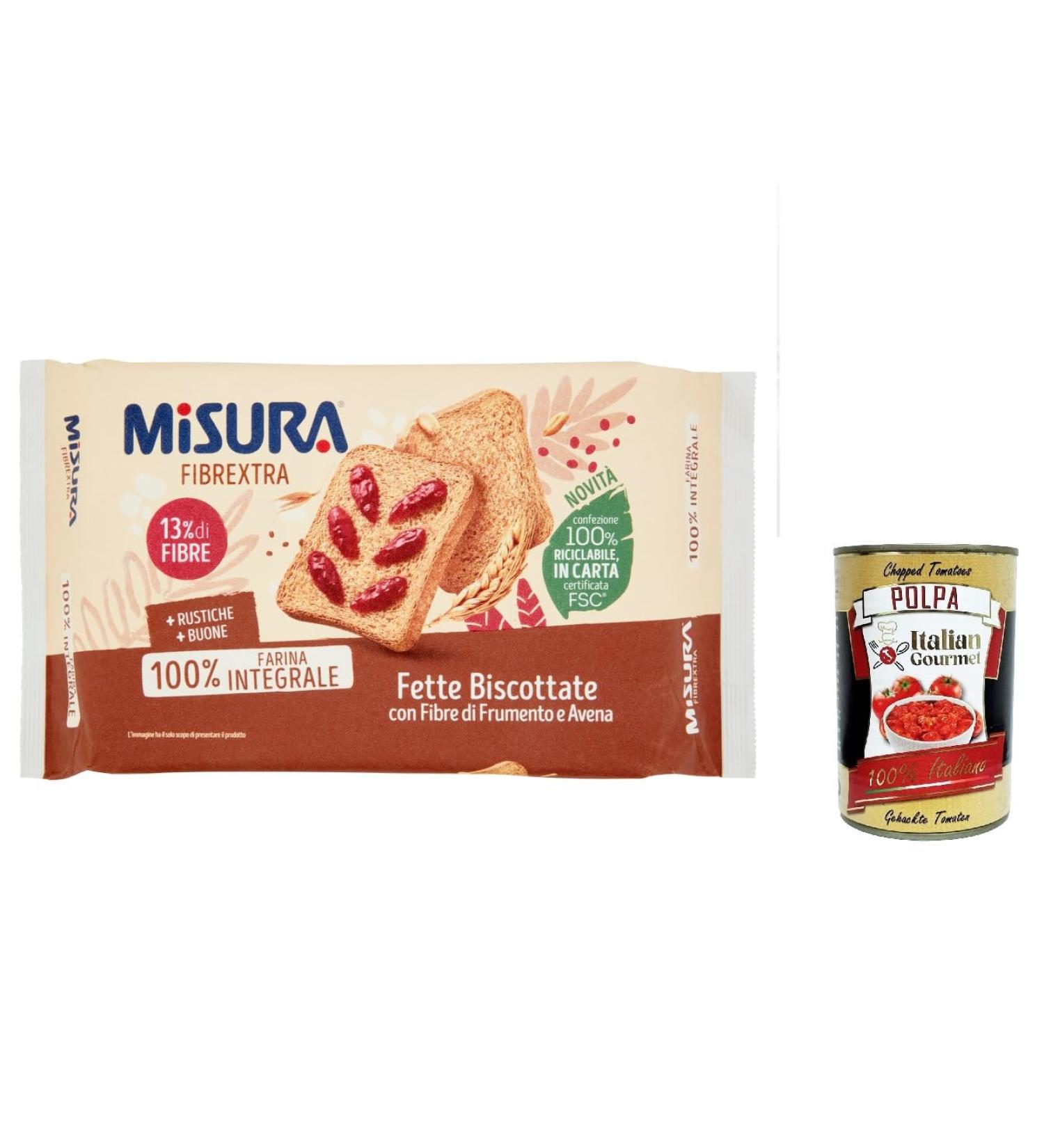  Italian Gourmet E.R. Misura Integrali Fibraextra Pack of 12 rusks with wheat and oat fiber 320 g + Italian Gourmet polpa 400 g - Buy Online on GoSupps.com