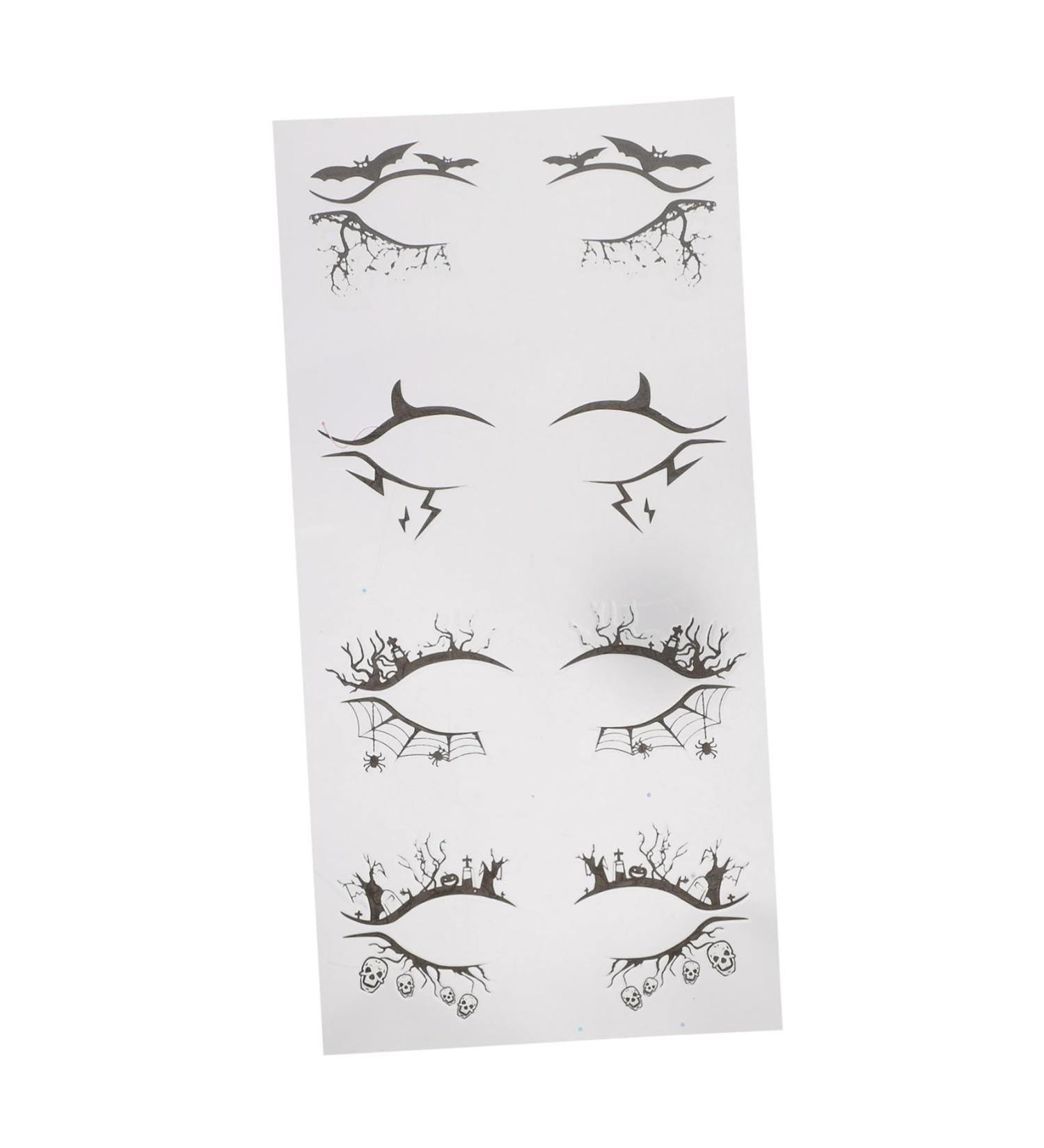  Vaguelly Vaguelly 4 Pairs Halloween Eyeliner Stickers Lightweight Eye Makeup Decorations for Cosplay Masquerade Party - Buy Online on GoSupps.com