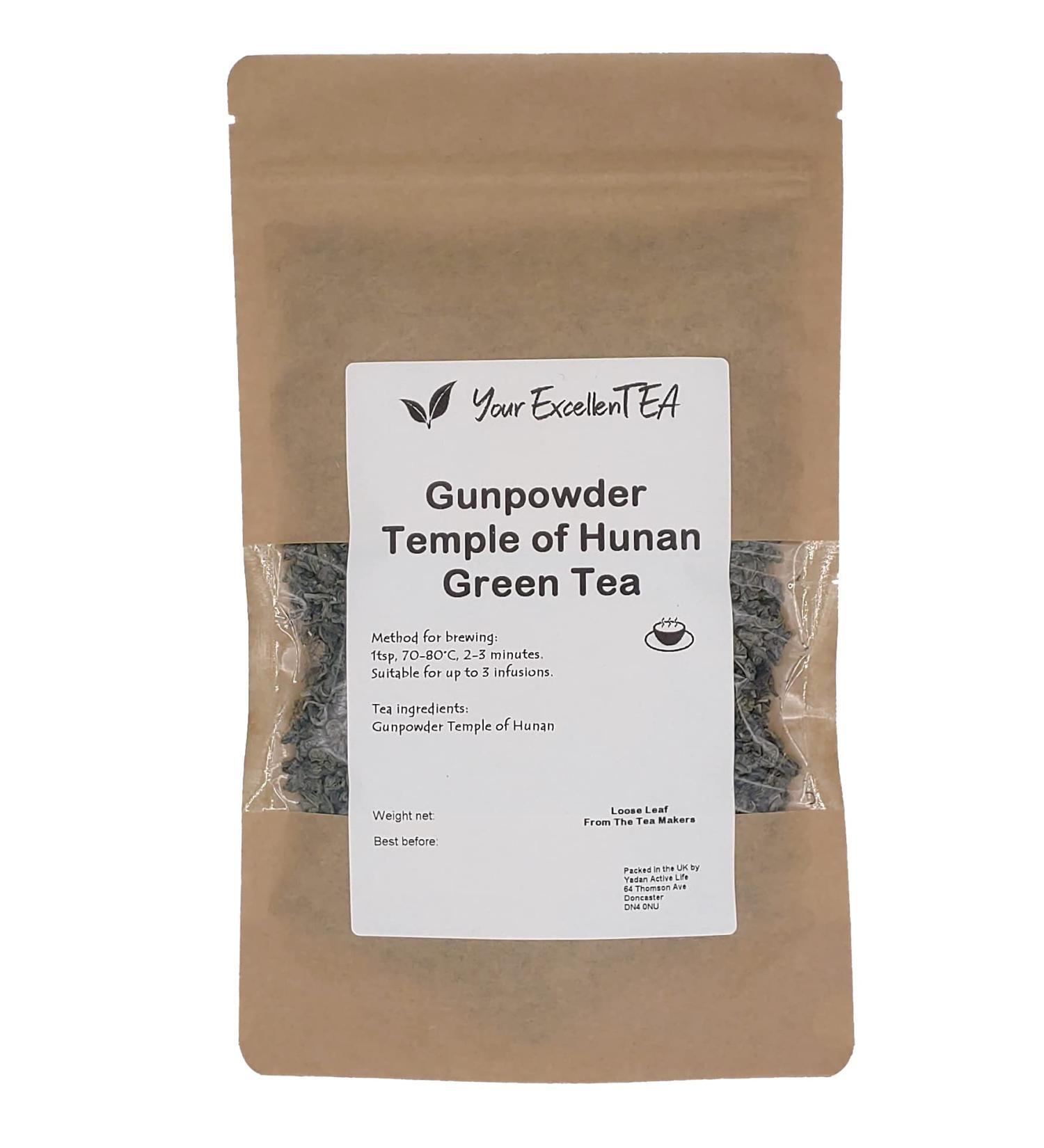 Your ExcellenTEA - Gunpowder Temple of Hunnan Green Loose Leaf Tea (100g) - Buy Online on GoSupps.com