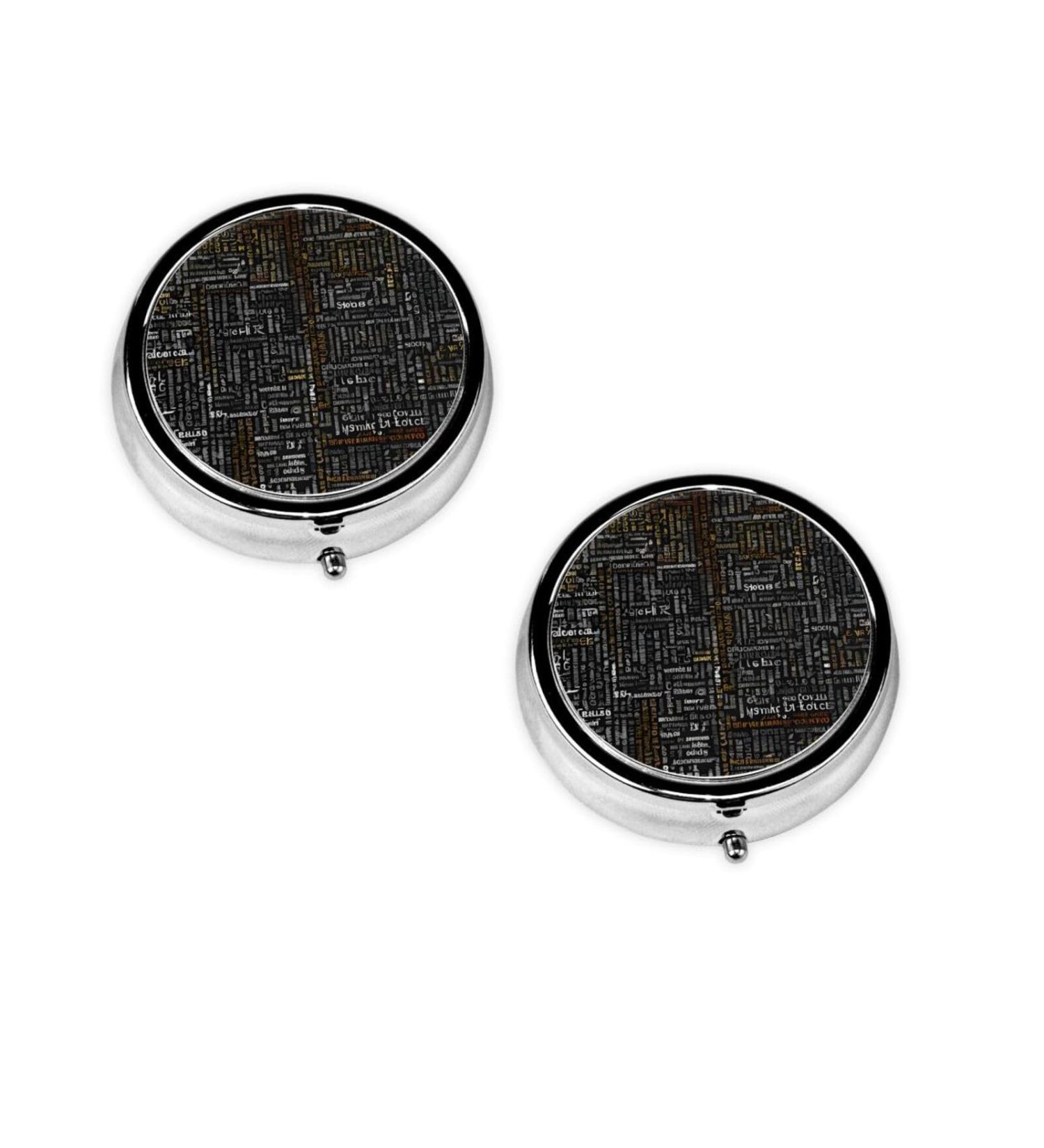 Portable Programmer Code Printed Mini Round Pill Box - 3 Compartment Organizer for Travel Home & Office - Buy Online on GoSupps.com