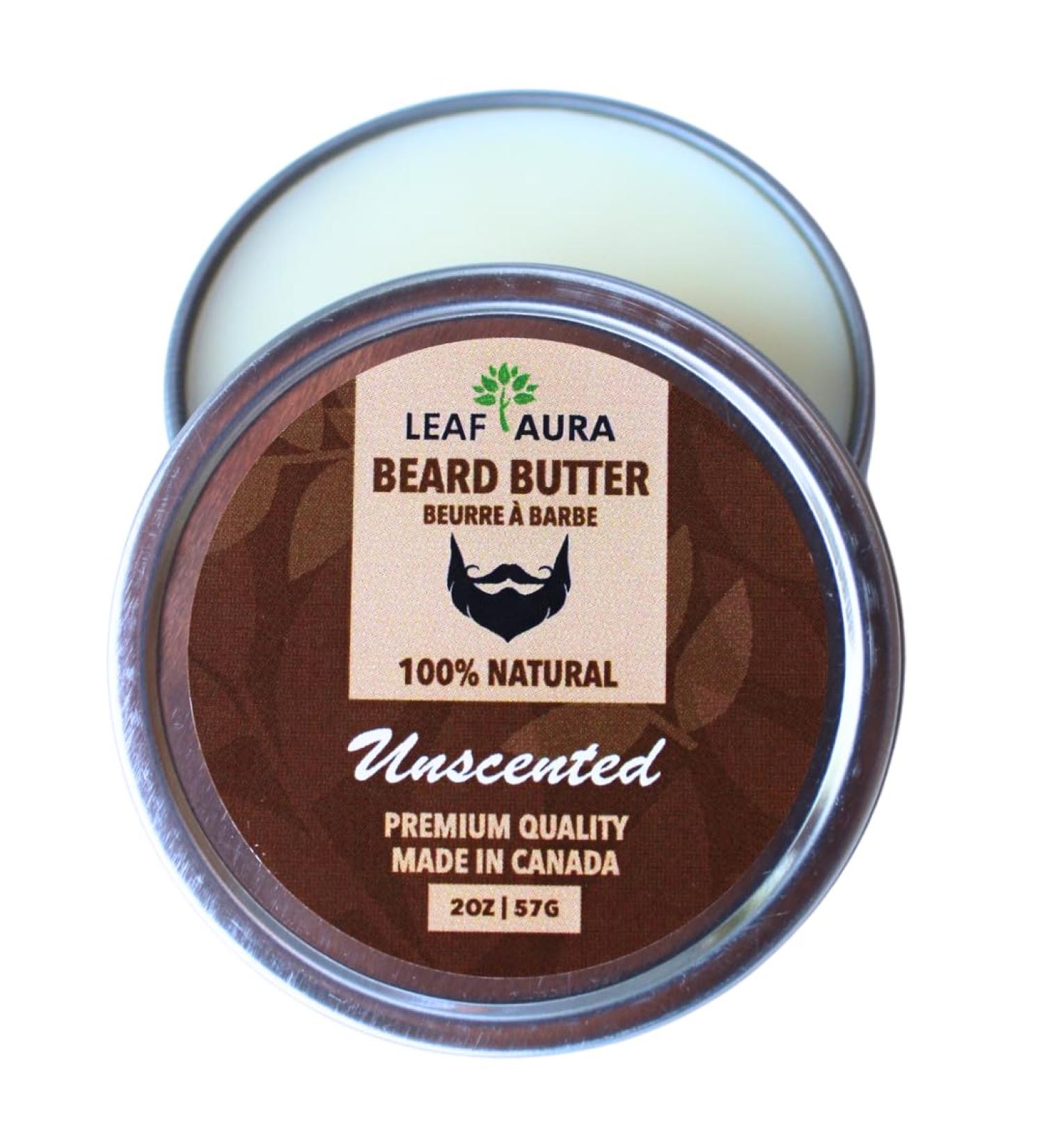 Leaf Aura Beard Butter- 100% Natural & Made In Canada 57G (regular Unscented) Unscented 57 g (Pack of 1) - Buy Online on GoSupps.com