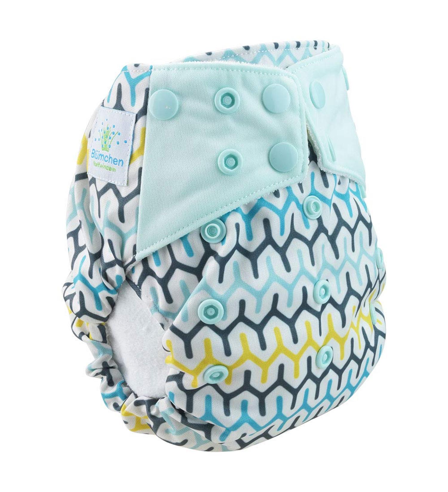 Bl mchen All-in-One Bamboo Cloth Diaper (3.5-15kg) - Snap Fasteners Geometric Design - Eco-Friendly Adjustable & Comfortable for International Shipping - Buy Online on GoSupps.com