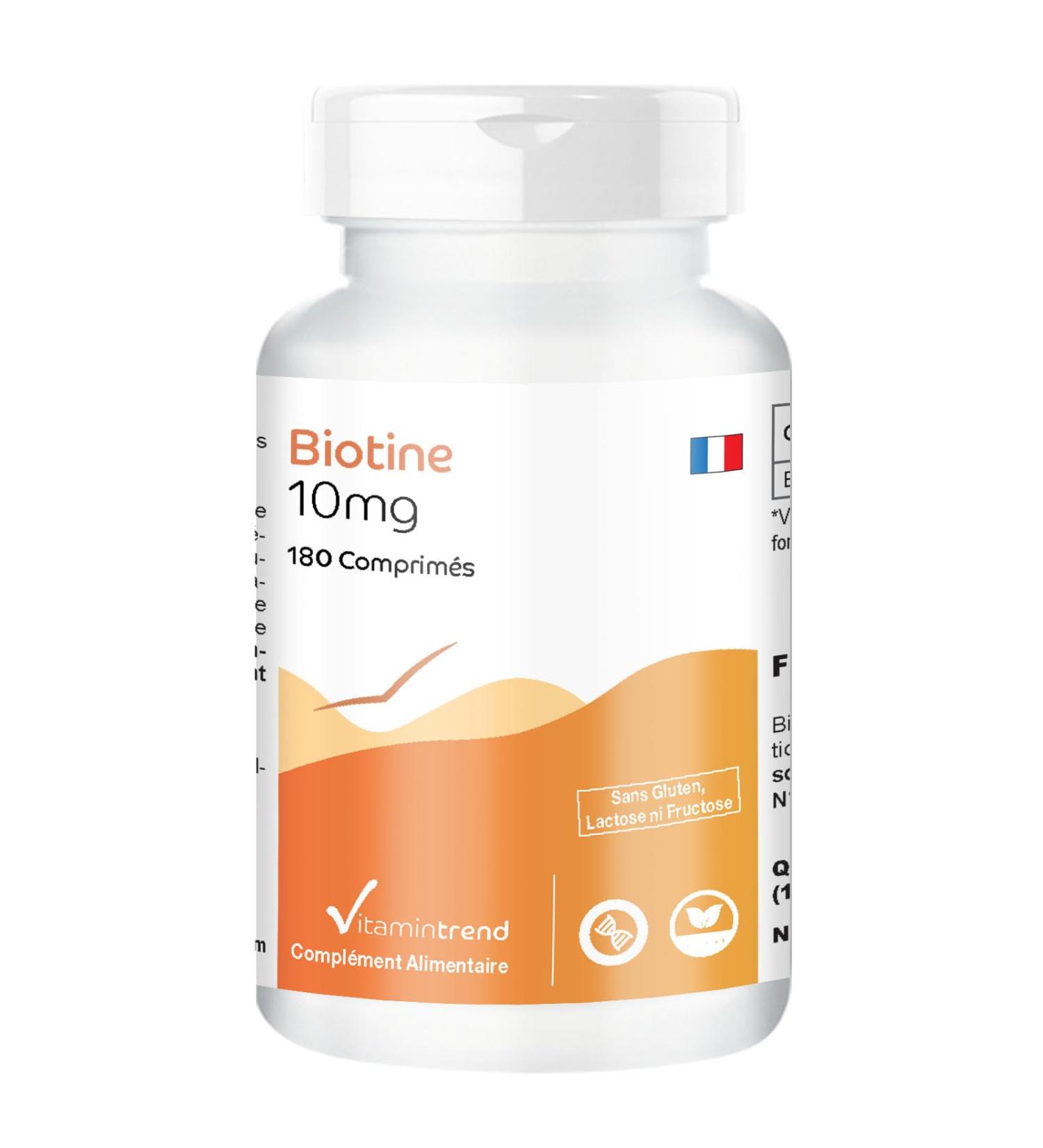 Biotin 10mg Vitamin B7 Highly Dosed with 10000 g Biotin Box of 180 Tablets Vegan! For 6 Months! | Vitamintrend  - Buy Online on GoSupps.com