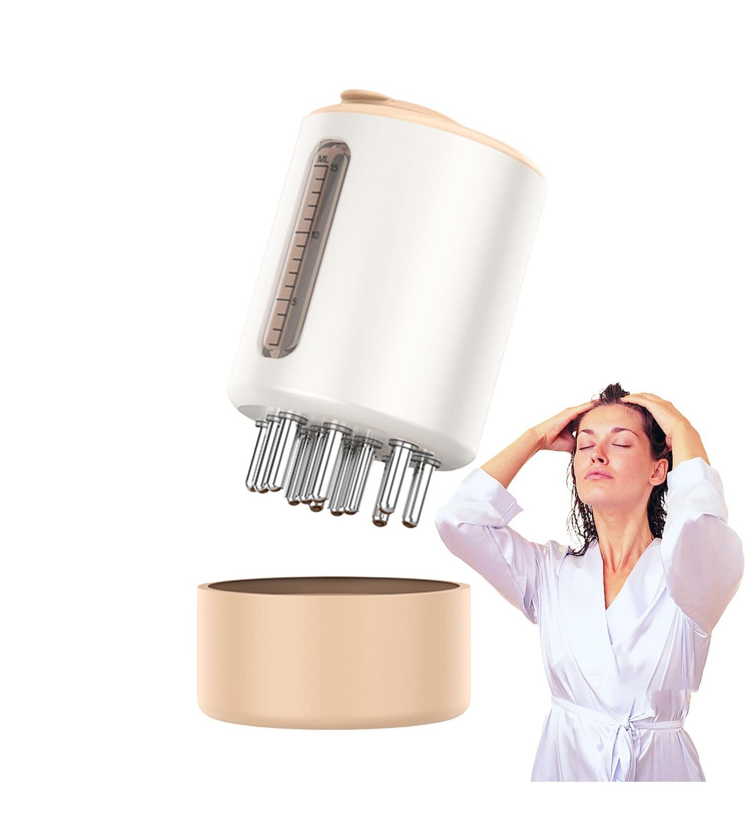 RissunkV Hair Oil Applicator with Red Light | Electric Scalp & Head Massage Device | Ultimate Hair Care Brush for Healthier Hair - Buy Online on GoSupps.com