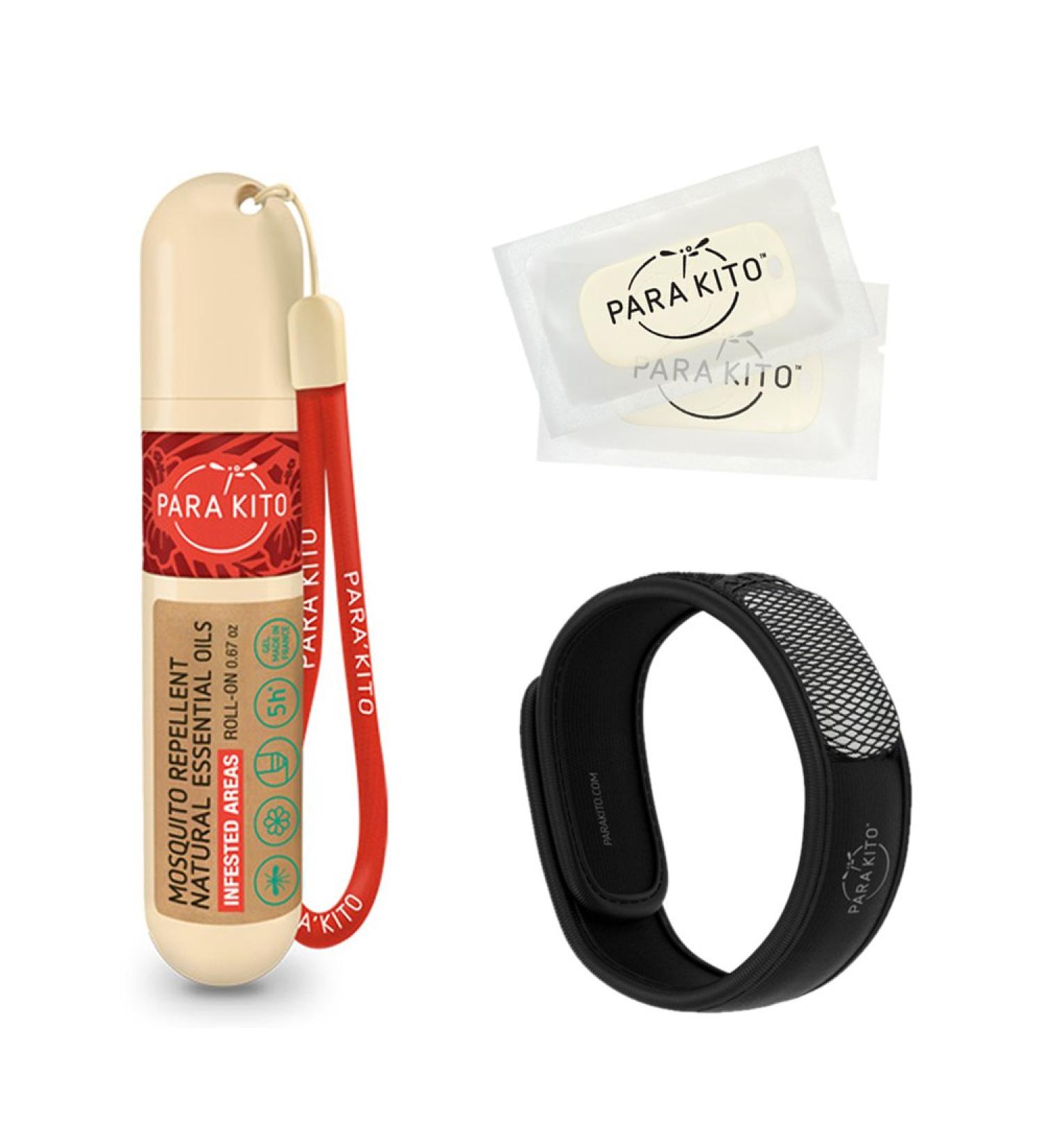 PARA'KITO Mosquito Repellent Bundle - Roll-on Gel & Black Bracelet | Long-lasting Protection - Buy Online on GoSupps.com