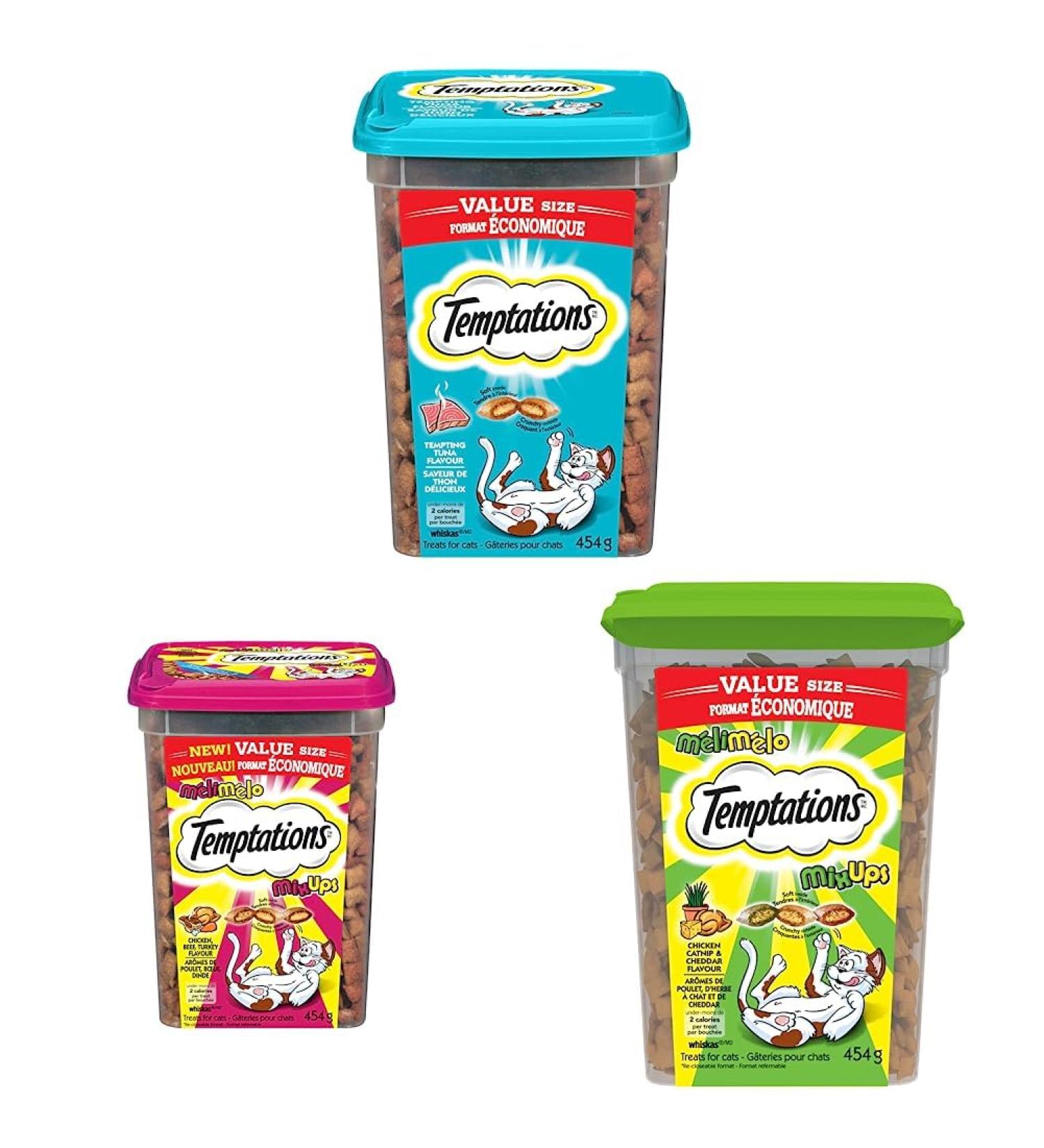 TEMPTATIONS Cat Treats Tempting Tuna Flavour 454g & Temptations Mix-Ups Cat Treats & Temptations Mix-Ups Cat Treats Catnip Cat Treats+ Mix-Ups Cat Treats+ Catnip Tuna 454 g (Pack of 1) - Buy Online on GoSupps.com