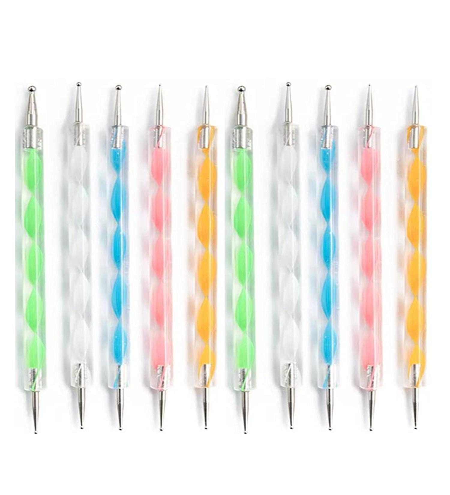 10Pcs Professional Nail Art Dotting Pens Set for Manicure - DIY Nail Art Tools - Buy Online on GoSupps.com