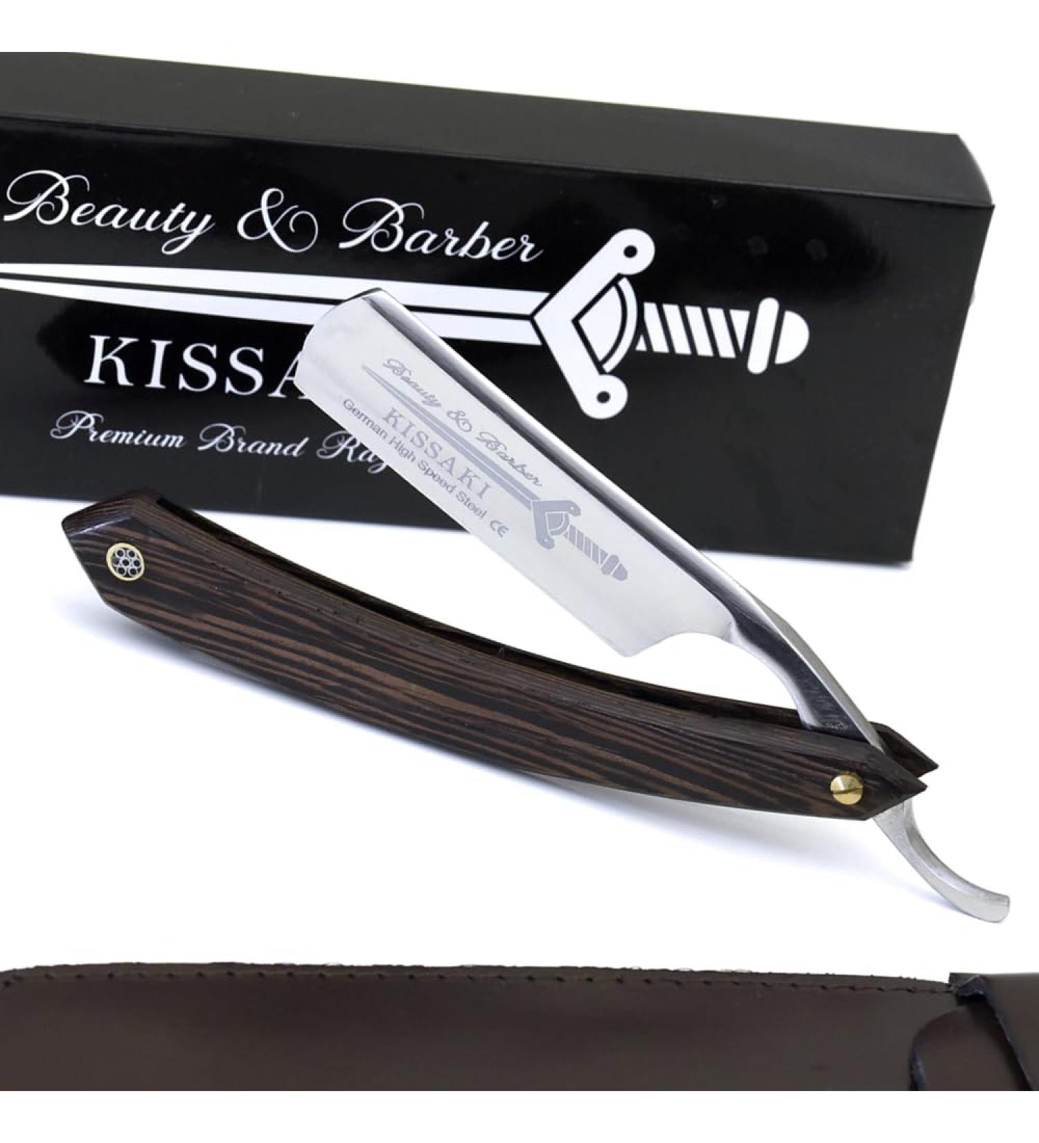 Shave Ready Straight Razor - Wenge Wood Scale & Sheath | High-Speed Steel Straight Edge Razor for Men | Classic Barber Accessories - Buy Online on GoSupps.com