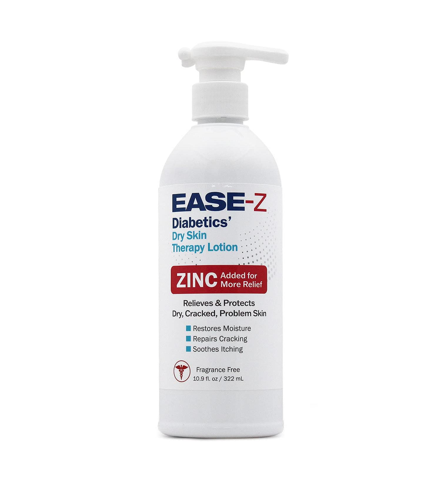 Ease-Z Diabetic Lotion for Dry Skin | ZINC & Shea Butter Relief, Reduces Redness & Soothes Irritation | Long-Lasting 10.9 oz - Buy Online on GoSupps.com