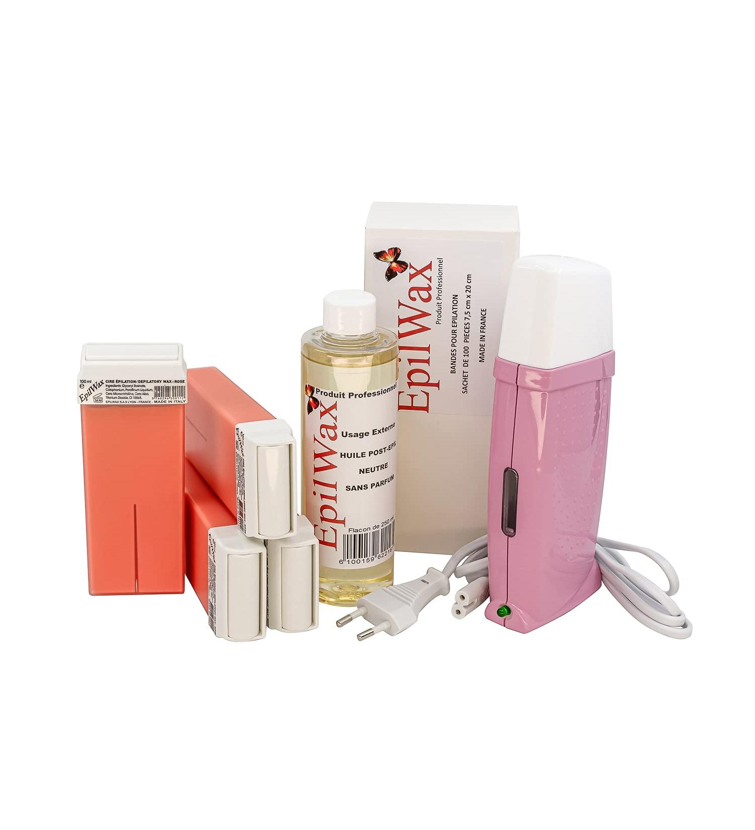 Buy Epilwax Royal Epilation Set - Professional Wax Warmer 4 Roll-On Wax 100 Strips & Aftercare Oil - International Shipping Available - Buy Online on GoSupps.com