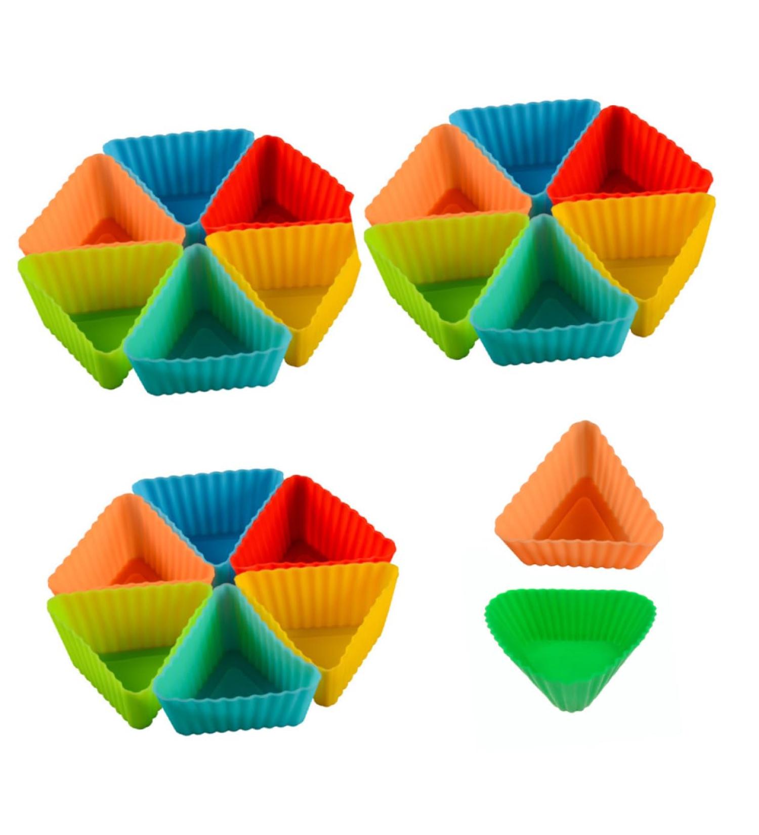 MAGICLULU 20pcs Triangle Muffin Cup Candle Molds Paper Cups Silicone Molds DIY Baking Mold Silicone Cake Molds Muffin Cake Mold Muffin Cupcake Mold Mini Silica Gel Baking Cup - Buy Online on GoSupps.com
