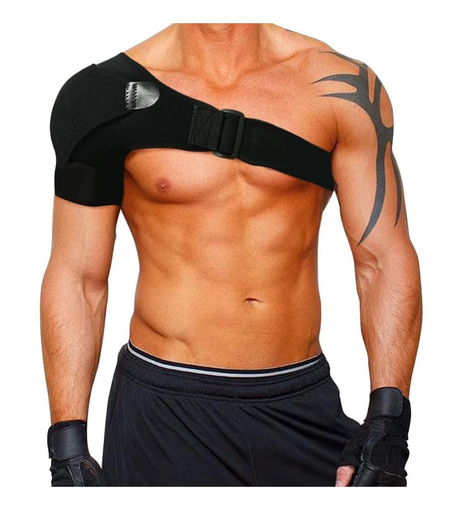 Meion Neuleben Recover: Adjustable Neoprene Shoulder Support Bandage for Stability & Pain Relief - Unisex for Left/Right Shoulder - Ideal for Arthritis & Luxation - Black - Buy Online on GoSupps.com