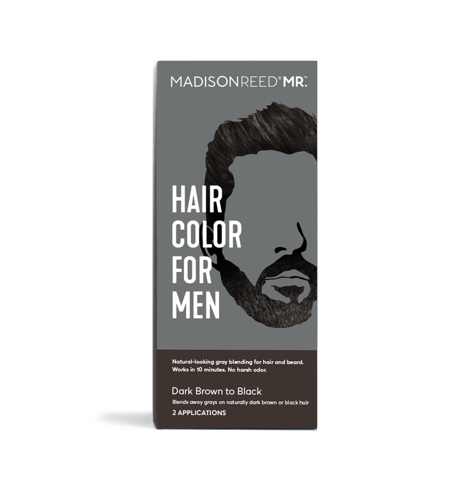 Madison Reed Mr. Hair Color for Men - Dark Brown to Black Demi-Permanent Hair Dye Reduces Grays in 15 Minutes Nourishing Formula with Keratin & Argan Oil - 2 Applications Ships Internationally - Buy Online on GoSupps.com