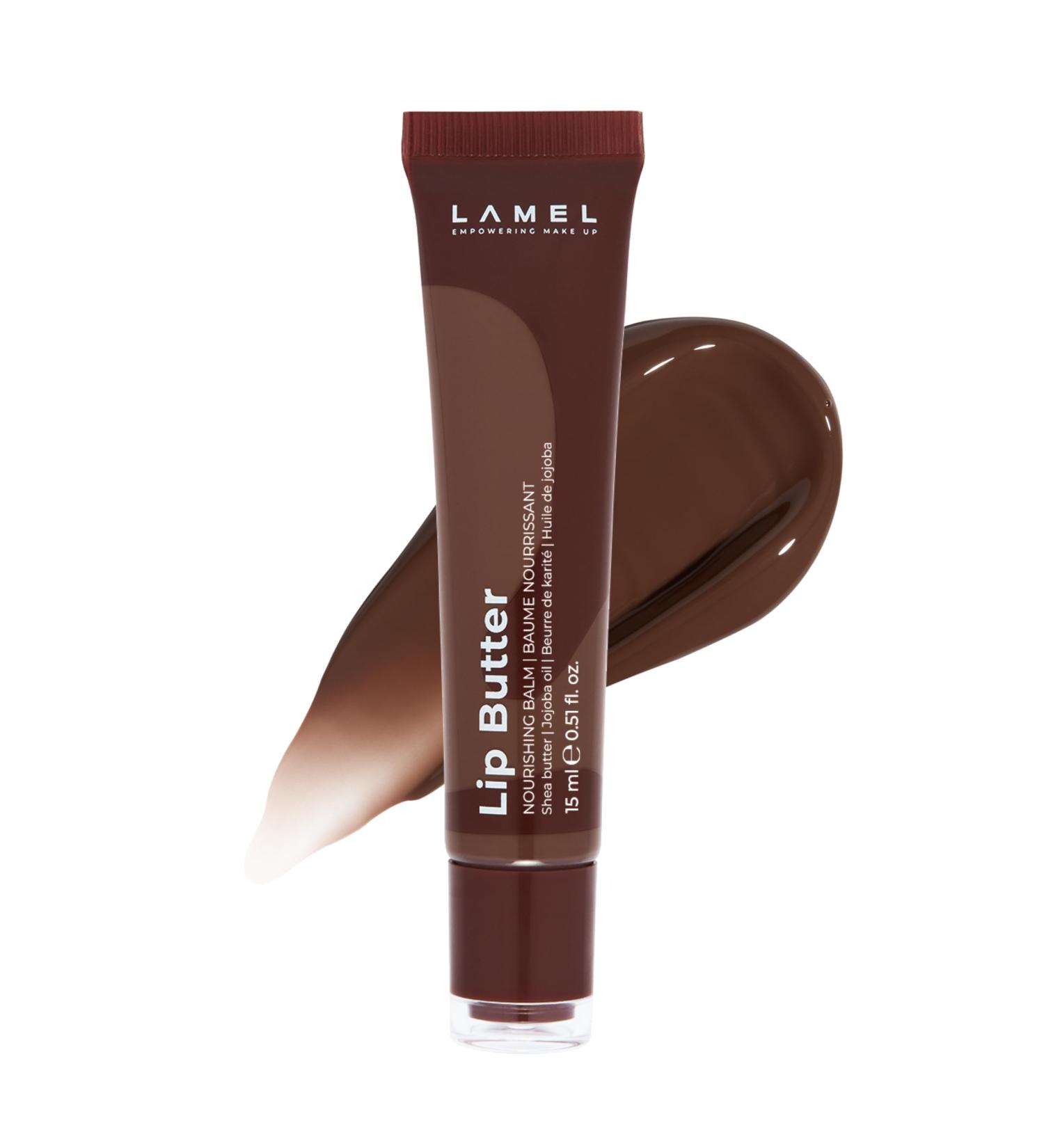 LAMEL Nourishing Lip Butter Tinted Lip Balm - Hydrating Formula with Cocoa Butter & Vitamin E - Sheer Brown Tint Moisturizing Glossy Natural Non-Sticky - 02 Brownie - 0.5 fl.oz / 15 ml - Buy Online on GoSupps.com
