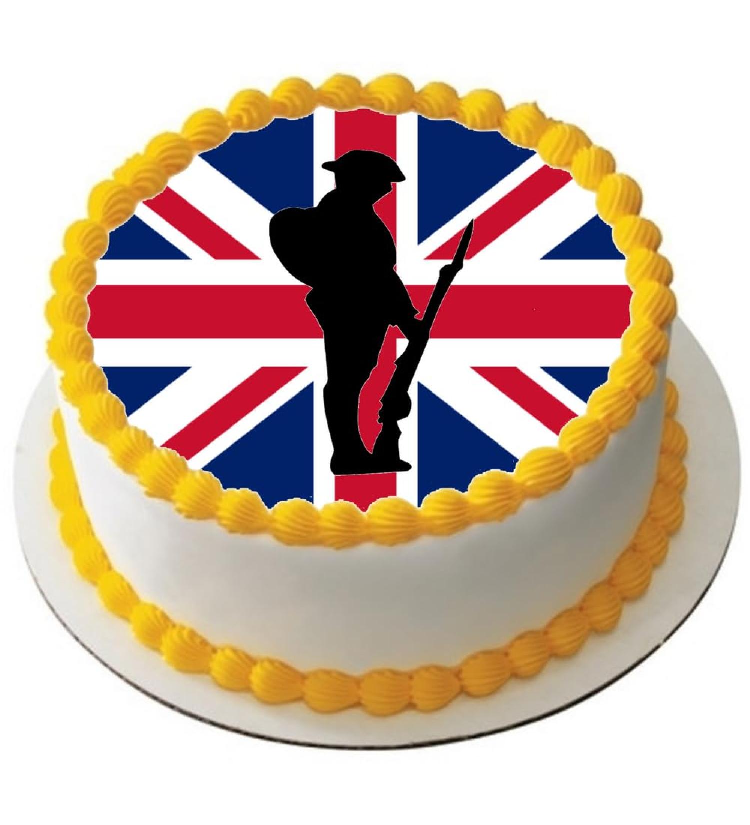 REMEMBRANCE DAY CAKE TOPPER 7.5" PREMIUM EDIBLE RICE PAPER GIFT LEST WE FORGET 3