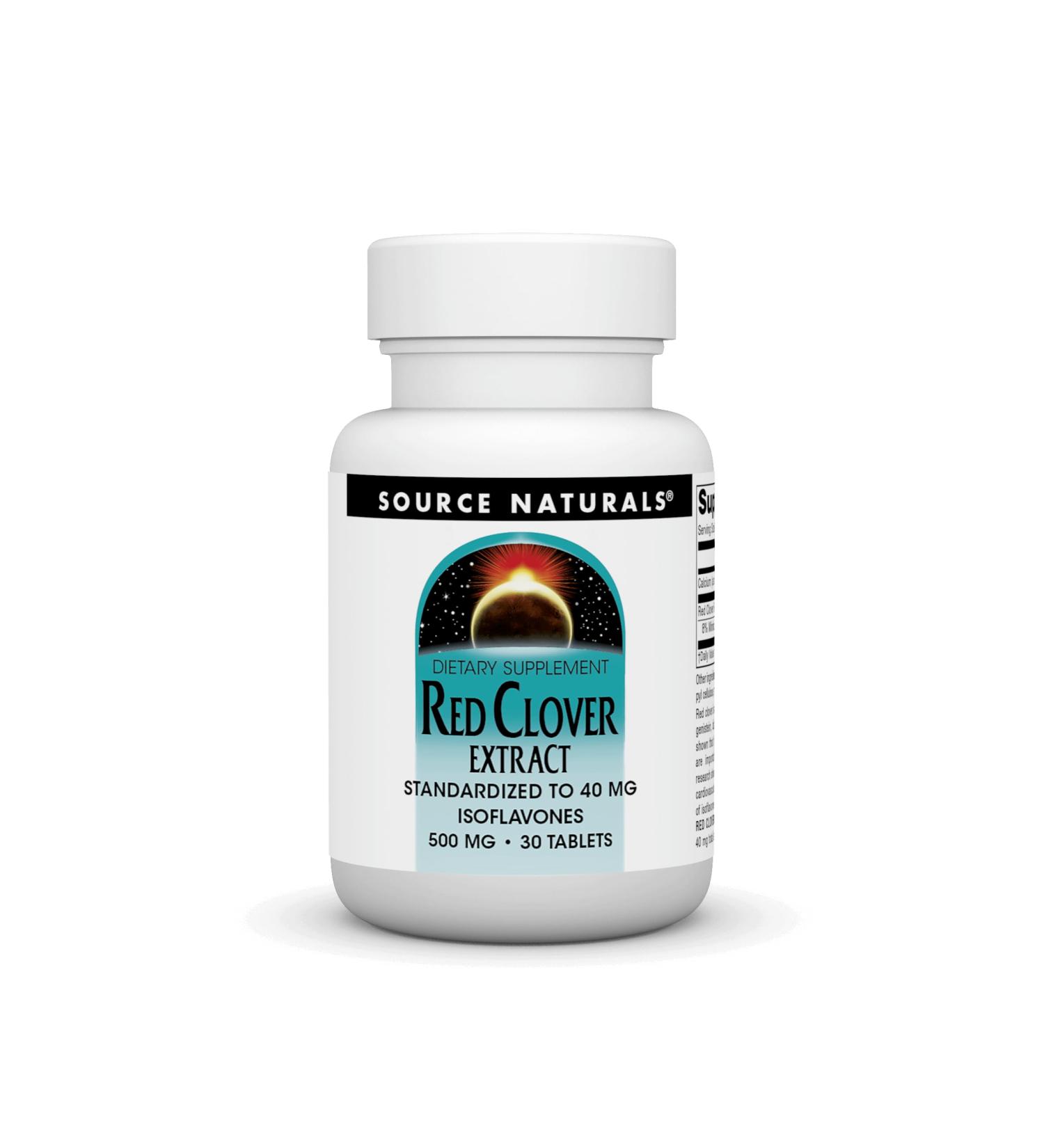 Buy Source Naturals Red Clover Extract 500mg Tablets - 30 Count for Best Health Benefits | International Shipping Available - Buy Online on GoSupps.com