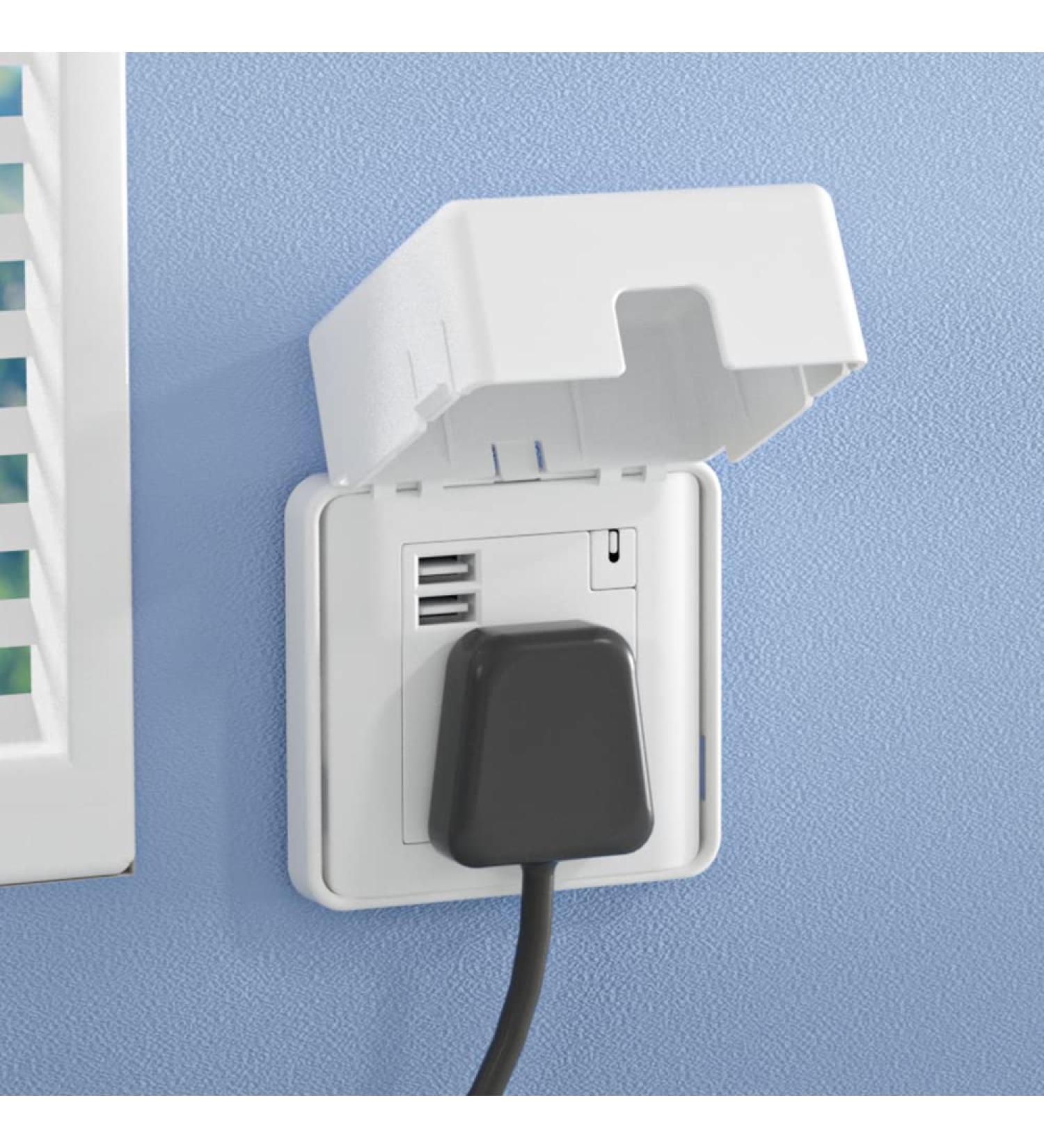 SAFELON 1 PC UK Socket Cover Box for Baby Safety Childproof Electrical Outlet & Plug Cover Box with Waterproof Splashes Switch Protector Cover for Home Safety (Single White) Single White - Buy Online on GoSupps.com