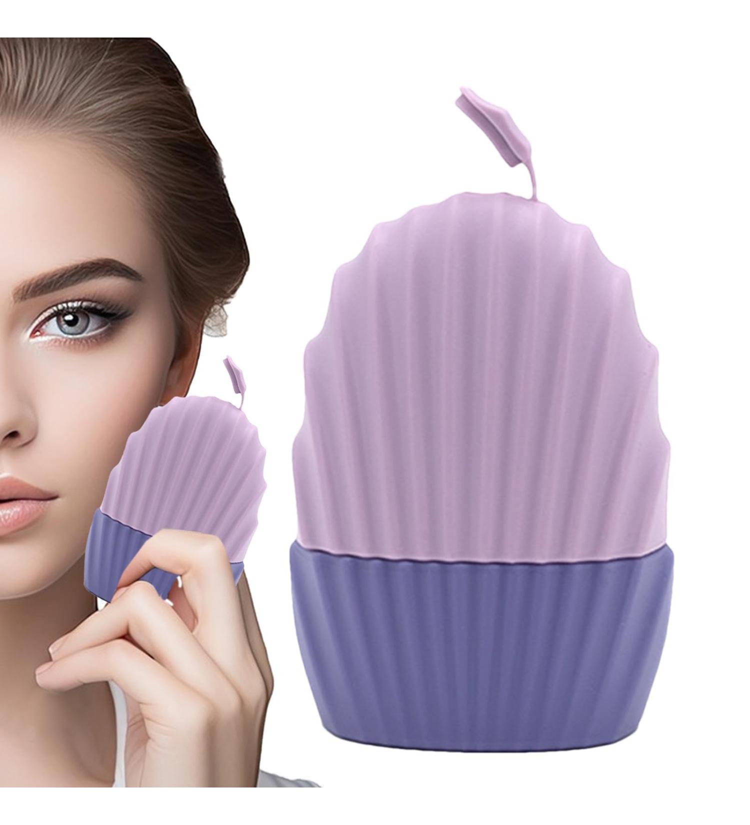 Facial Ice Mold & Roller - Silicone Ice Massager for Eye Puffiness Relief & Skin Care - Reusable Face Cooling Tool in Purple - Buy Online on GoSupps.com