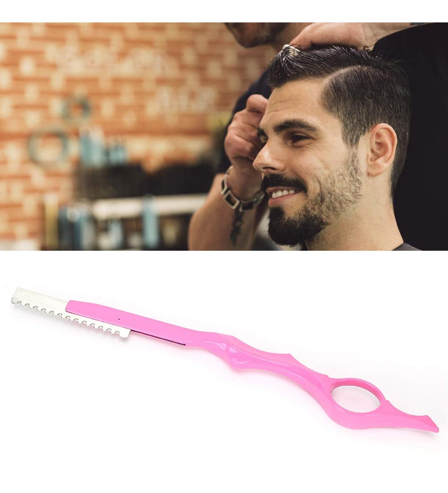 Stainless Steel Hair Styling Razor for Men | Pink Thinning Knife & Shaving Tool | International Shipping - Buy Online on GoSupps.com
