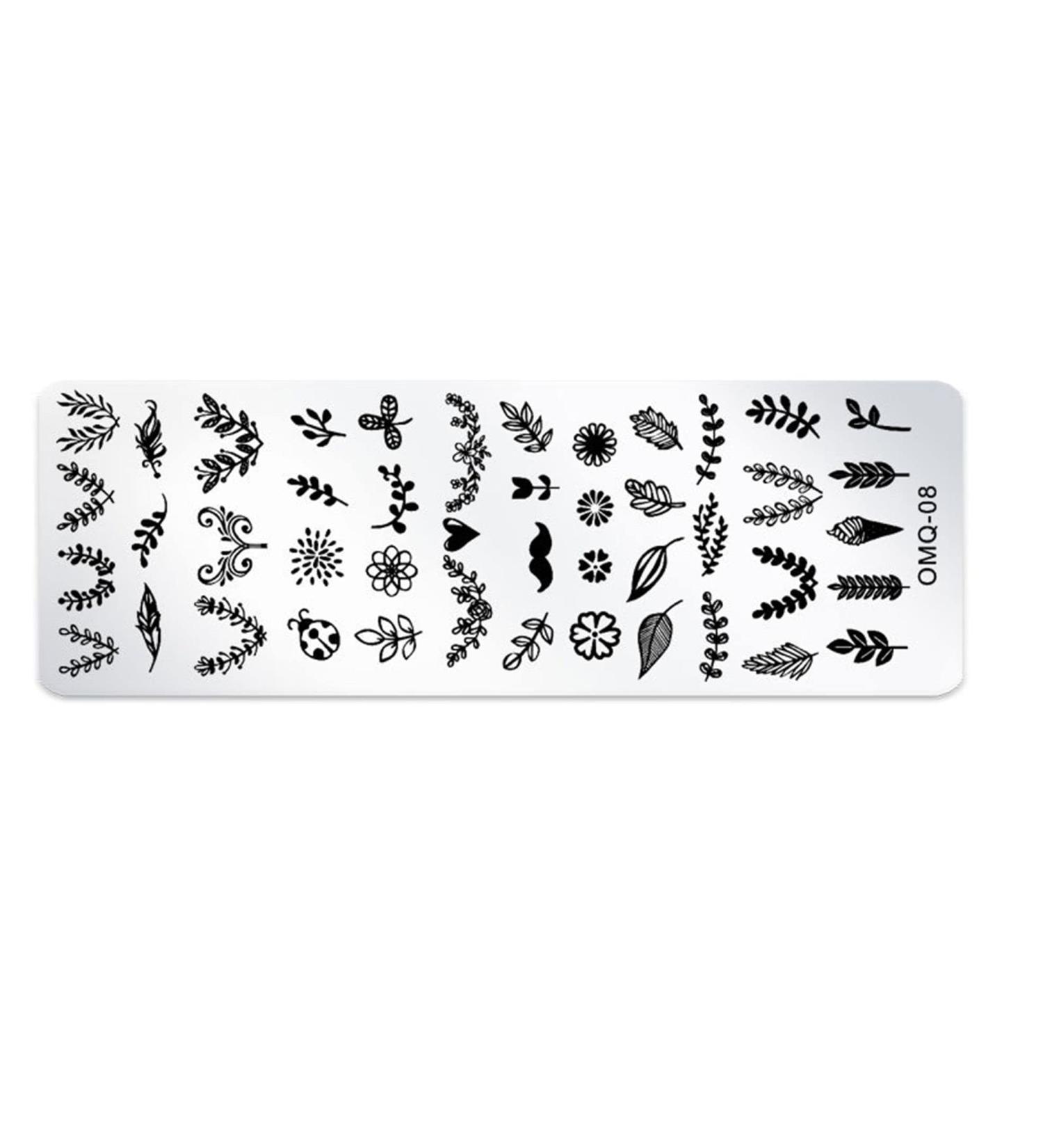Buy Set of Image Stencils - Flower & Cartoon Patterns for Nail Art | International Shipping - Buy Online on GoSupps.com