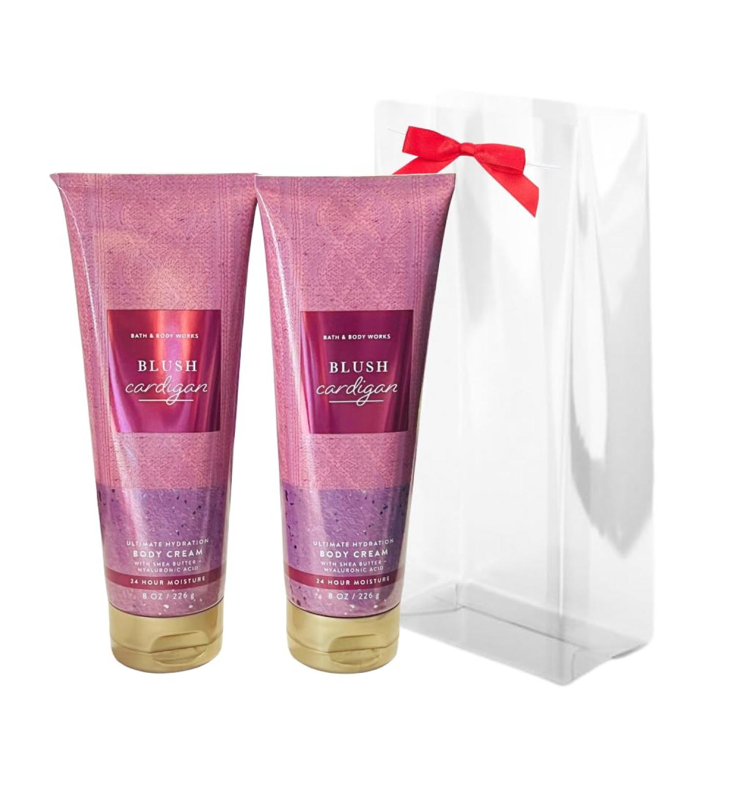 Bath & Body Works BLUSH CARDIGAN Ultimate Hydration Body Cream 2-piece Gift Set with a Red Bow for Holidays 8 oz each - Buy Online on GoSupps.com