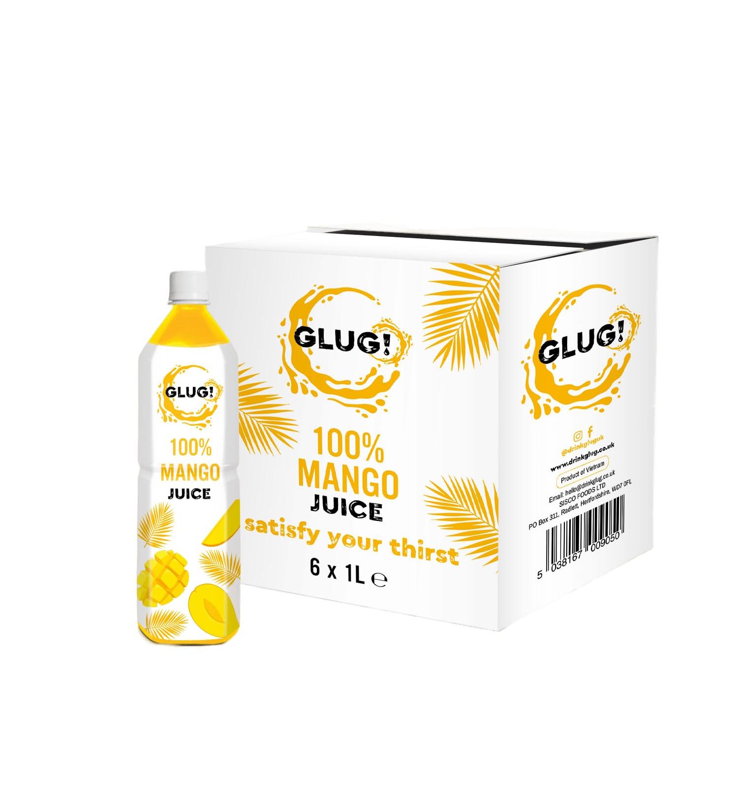 GLUG! 100% Mango Fruit Juice Healthy Juice Drink With No Added Sugar (6X1L) - Buy Online on GoSupps.com