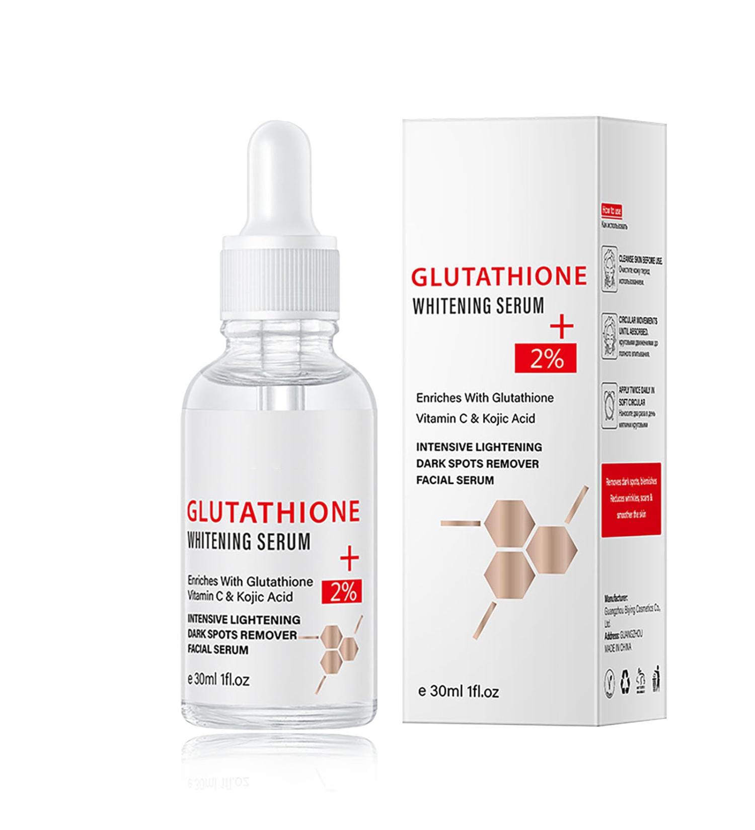 Glutathione Serum - Kojic Acid Serum for Skin Lig_htening - Dark Spot Correcting Glow Serum - Vitamin C Serum for Face - Hydrating Serum - Facial Serum for Even Skin Tone Moisturising (30ml) - Buy Online on GoSupps.com