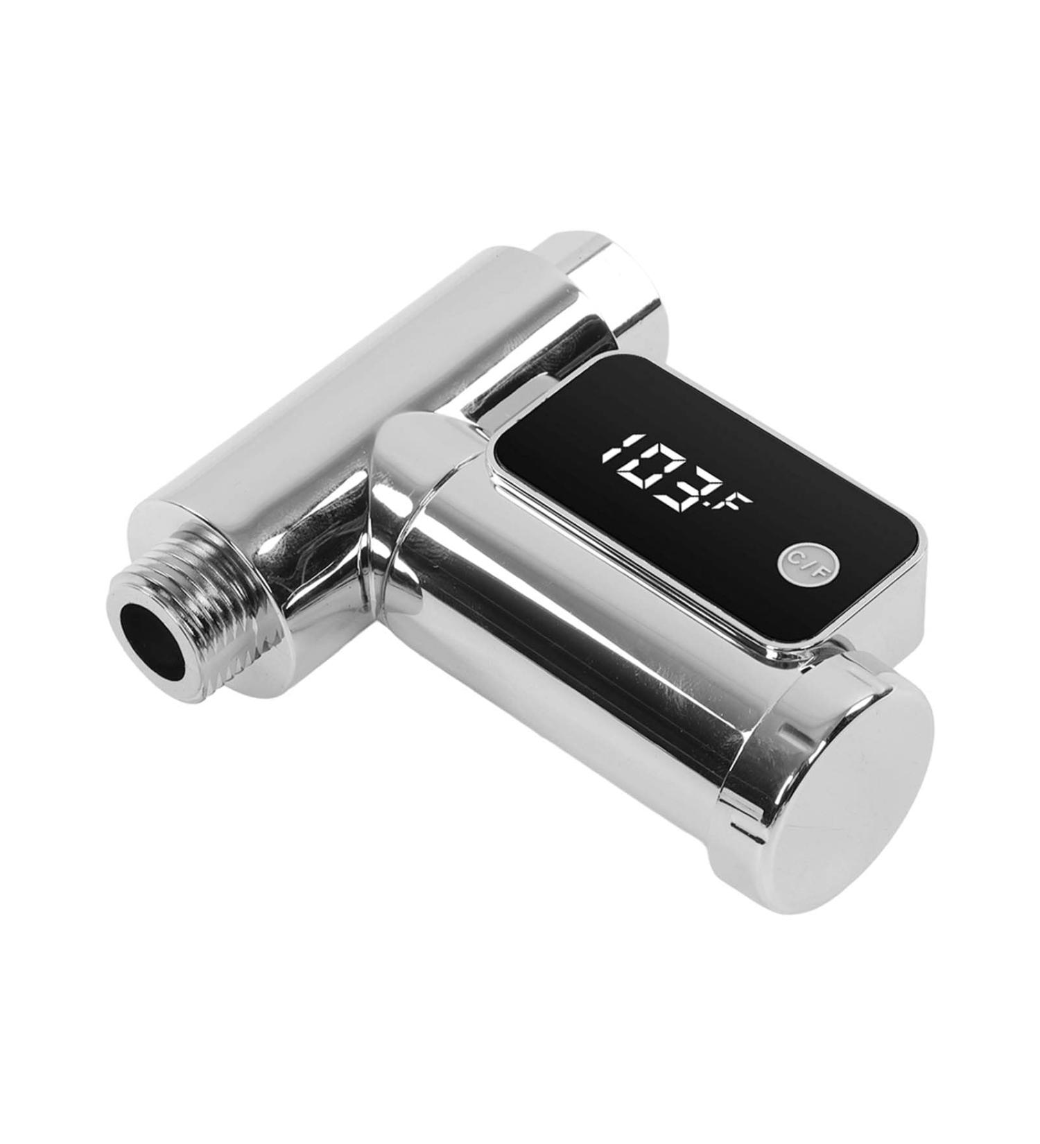 Shower Thermometer LED Display Faucet - Silver ABS PC - Bathroom 5-85 C - Buy Online on GoSupps.com