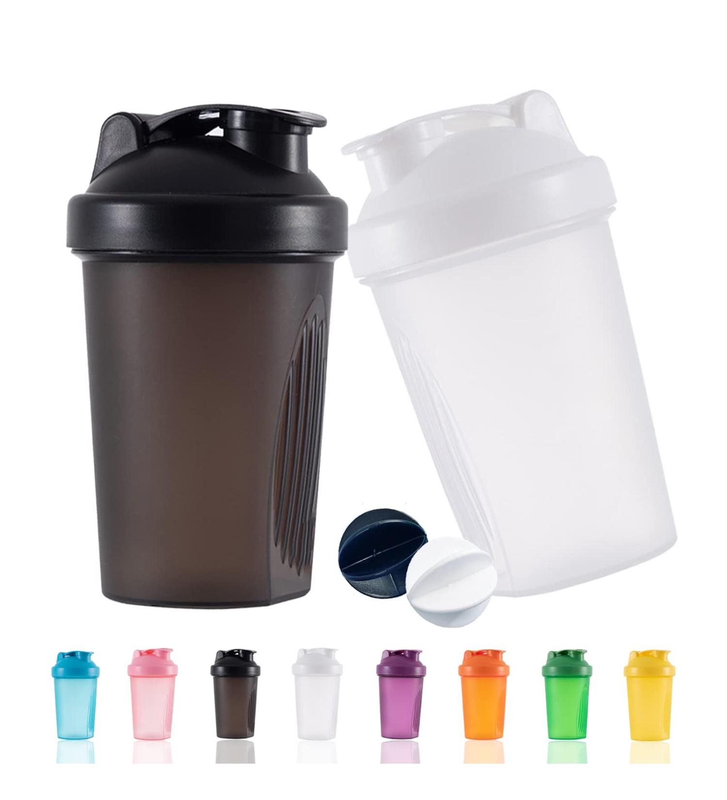Buy OOTD 400ml Leakproof Protein Shaker Bottle - BPA Free Sieve & Scale for Perfect Supplements | Fitness Mixer (Black+White 2PCs) - Buy Online on GoSupps.com