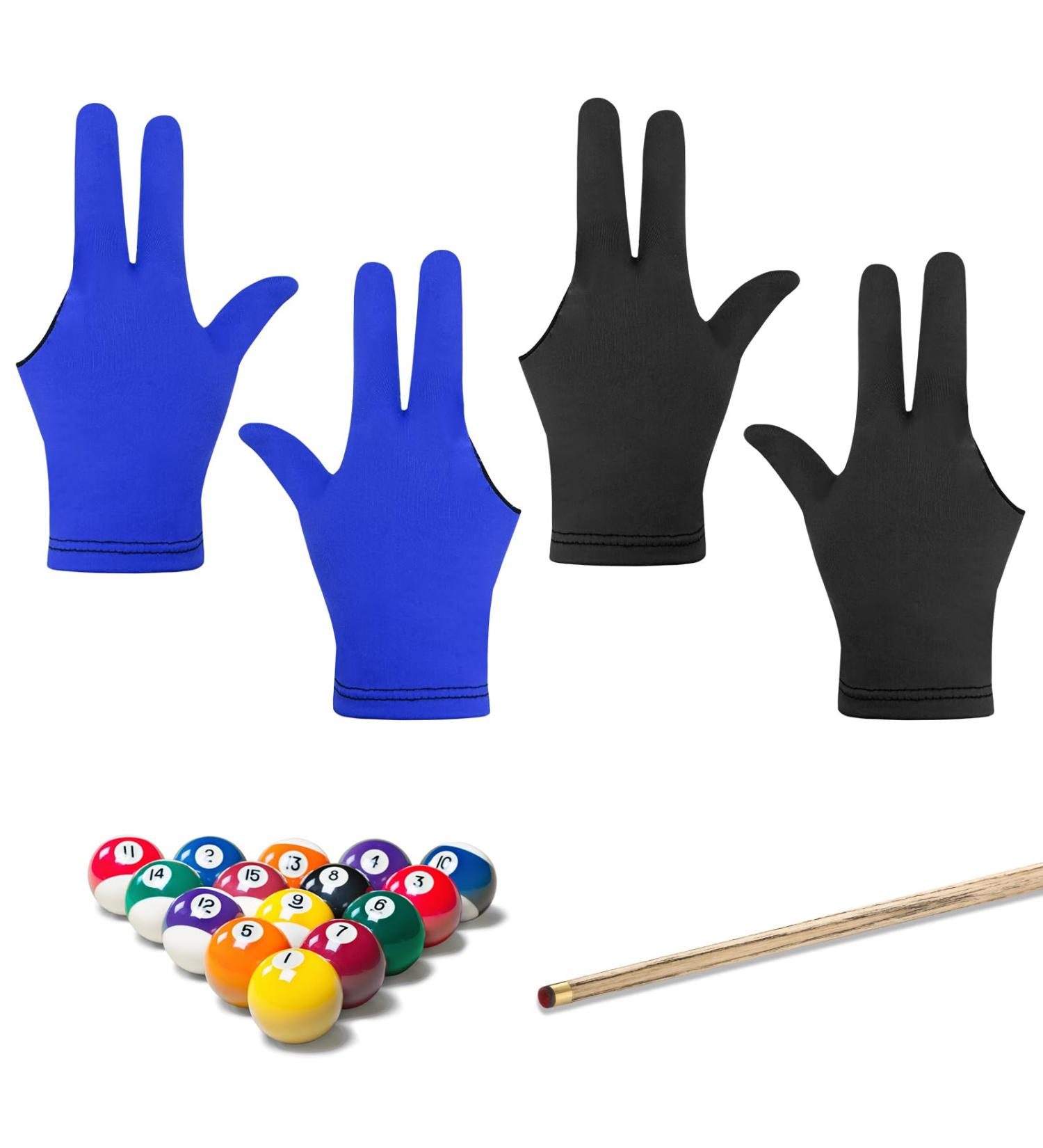 Buy BekeCidi 3-Finger Billiard Gloves | Snooker Gloves for Men & Women | Left & Right Hand | Black & Blue | Perfect for Billiard Training - Buy Online on GoSupps.com