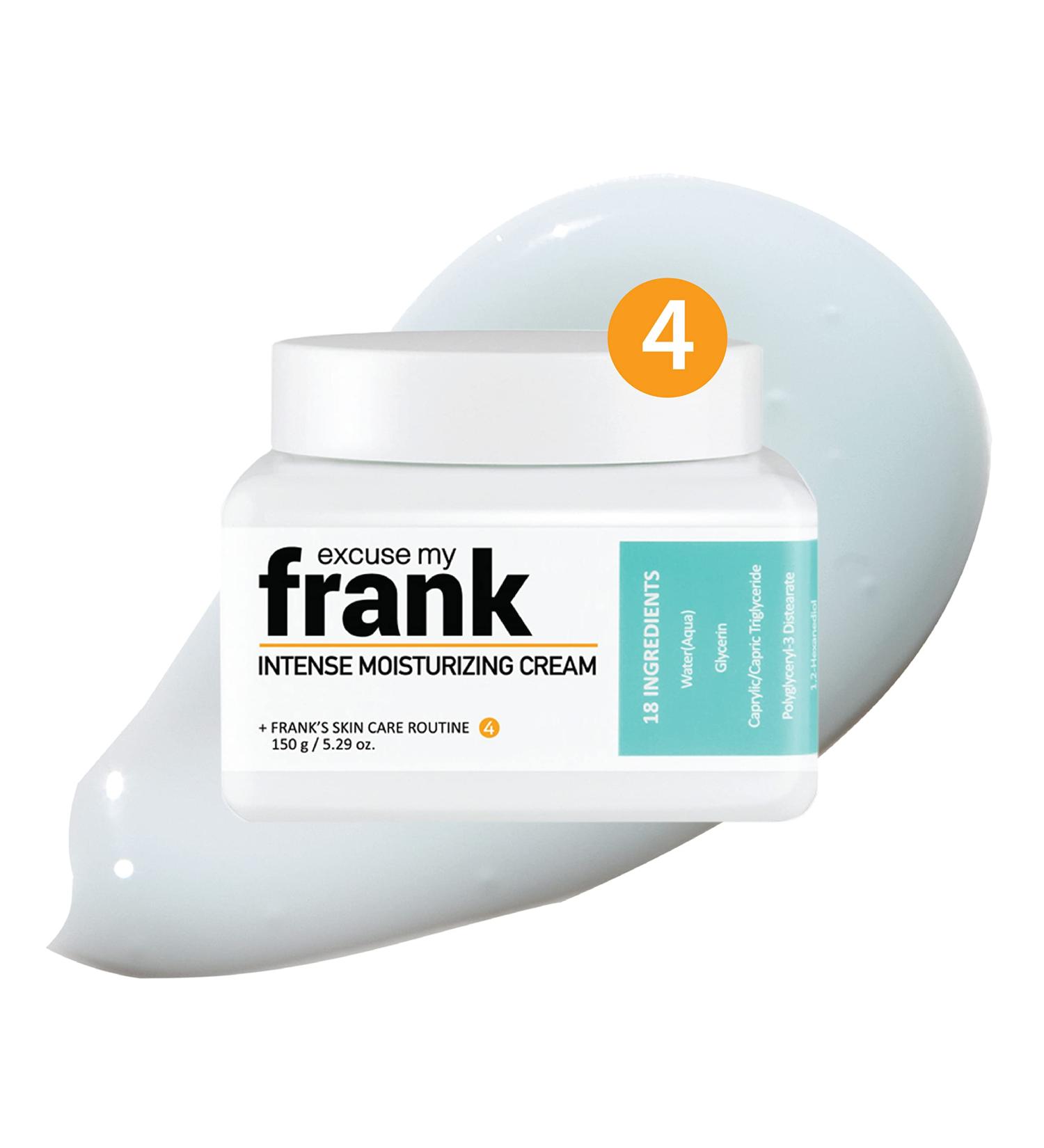 Excuse My Frank Intense Moisturizing Cream - Fragrance Free Hyaluronic Facial Cream | Korean Skincare 150g - Buy Online on GoSupps.com