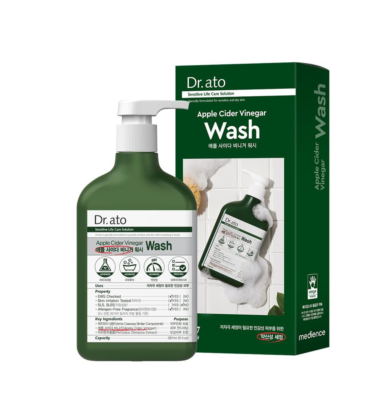 Apple Cider Vinegar Body Wash for Sensitive Skin | Hypoallergenic & Paraben-Free | Safe Ingredients (10.5 Fl Oz - Buy Online on GoSupps.com