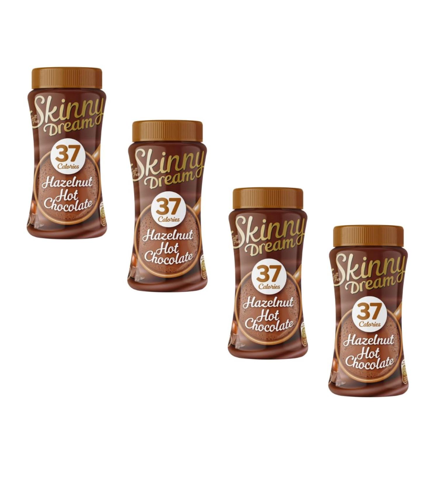 Skiny Dream Hazelnut Hot Chocolate 220g - Unwind And Get Cosy With a Low Calorie Cup Of Skiny Dream Hot Chocolate - Pack of 4