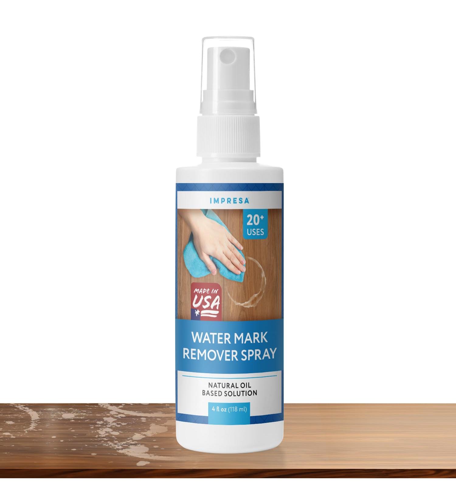 IMPRESA Water Mark Remover Spray - 4oz Wood Cleaner & Water Stain Remover for Furniture - Restore & Protect Wood Finishes - Buy Online on GoSupps.com