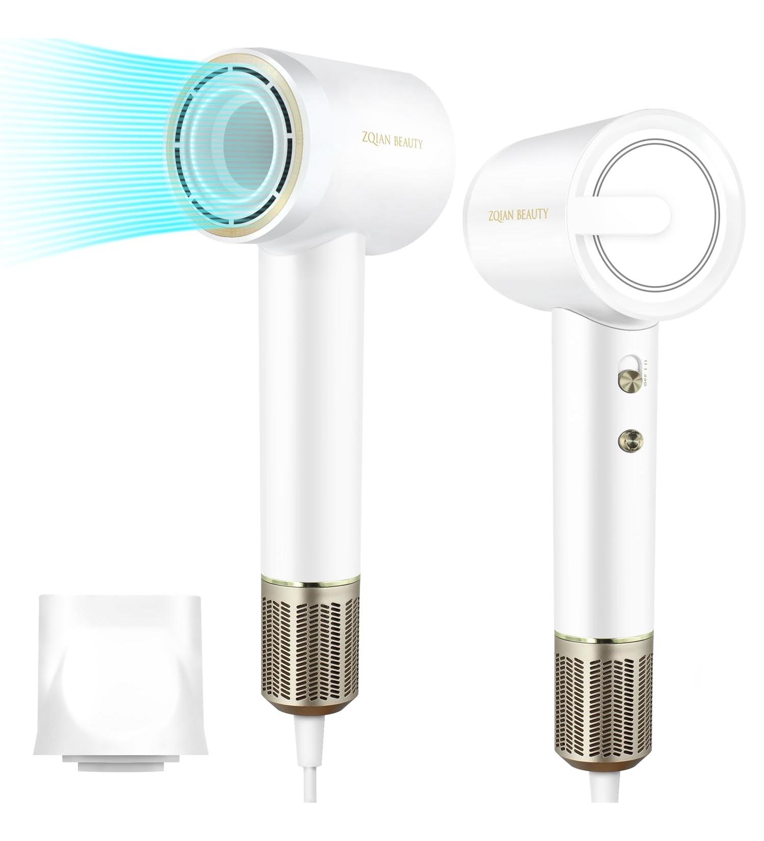 ZQIAN BEAUTY Hair Dryer High Speed Hair Dryer 200 Million Negative Ionic Hair Dryer Fast Drying Low Noise Hairdryer (White with Concentrator) - Buy Online on GoSupps.com