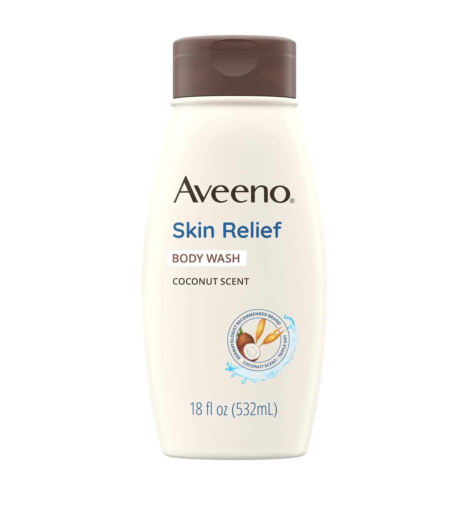 Aveeno Skin Relief Body Wash with Coconut Scent, Soothing Triple Oat Formula - 18 fl. oz - Buy Online on GoSupps.com