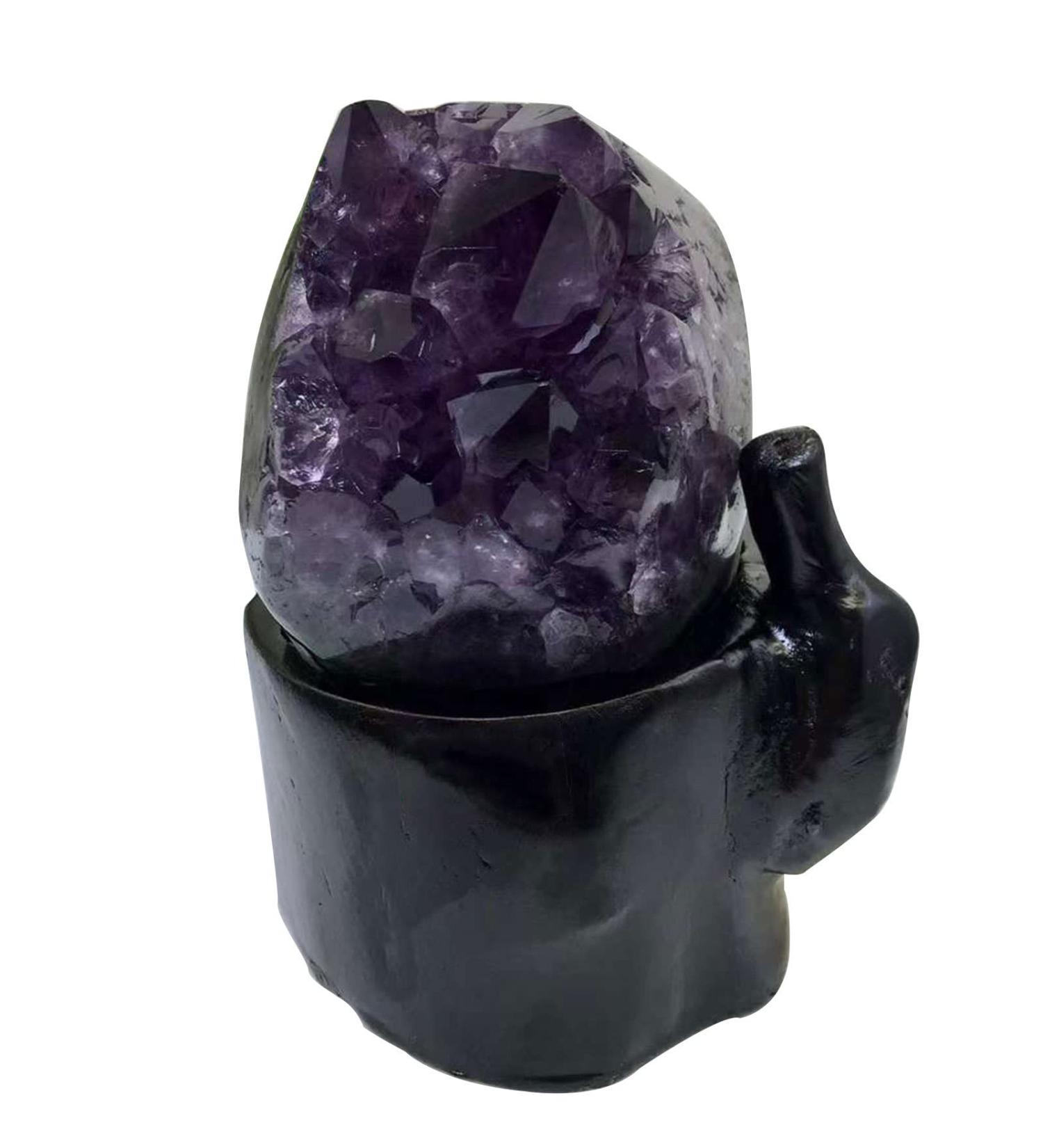 Natural Amethyst Quartz Cluster 2.64 LBS Crystal Stone Geode Druzy Specimen Purple IrregularCrystals Stones for Reiki Home Decoration - Buy Online on GoSupps.com