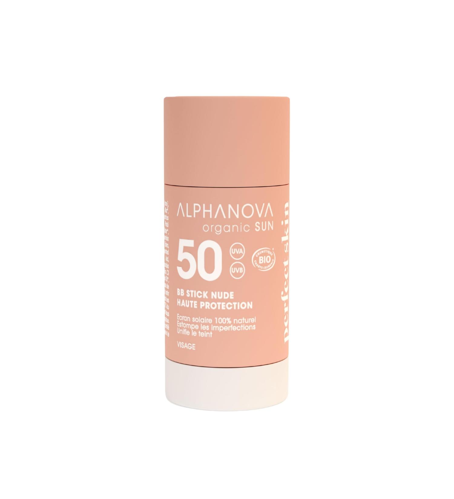  Alphanova ALPHANOVA HEALTH - BB Stick Nude PERFECT SKIN SPF50+ ORGANIC SUN SENSITIVE - certified organic - natural - eco-friendly - 15ml - Buy Online on GoSupps.com