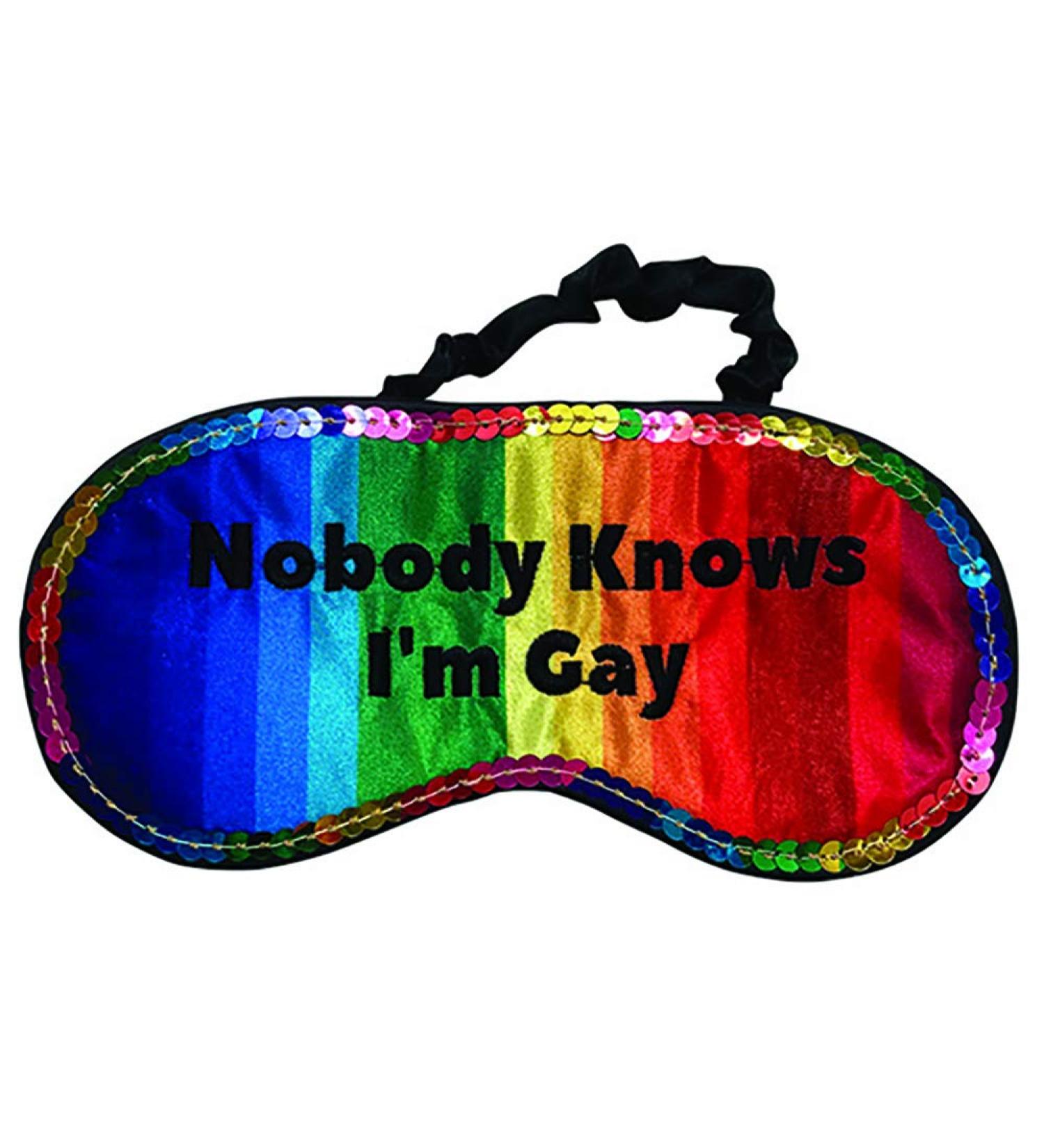 Diabolical Nobody Knows I m Gay Sleeping Eyemask One Size Funny Secret Santa for Gay Men or Women Gay Pride Gifts