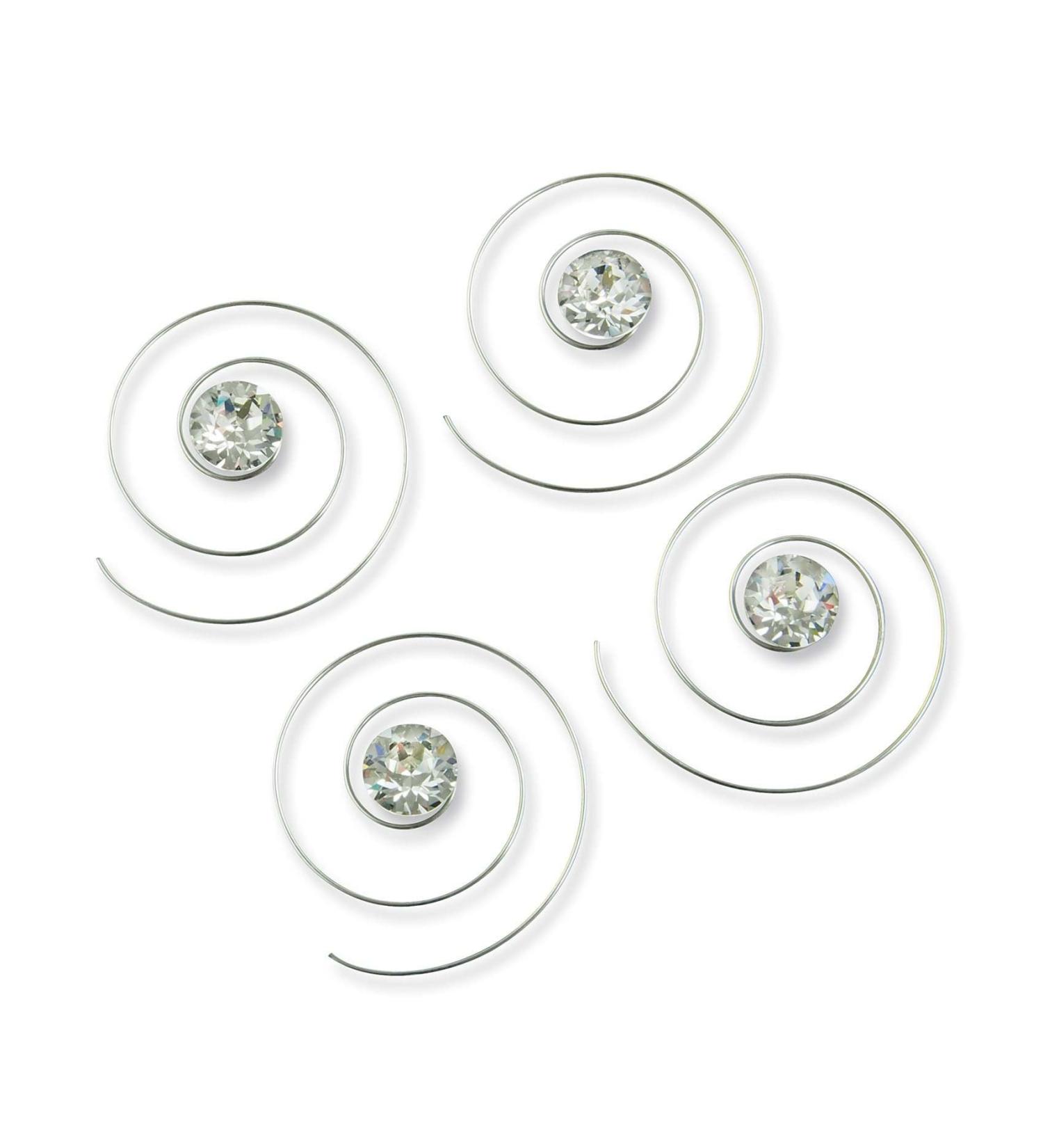 Rivelle Ladies Curlies Rhinestone Swarovski 6mm Crystal Hair Spirals - 8 Piece Bridal Hair Accessories - Buy Online on GoSupps.com
