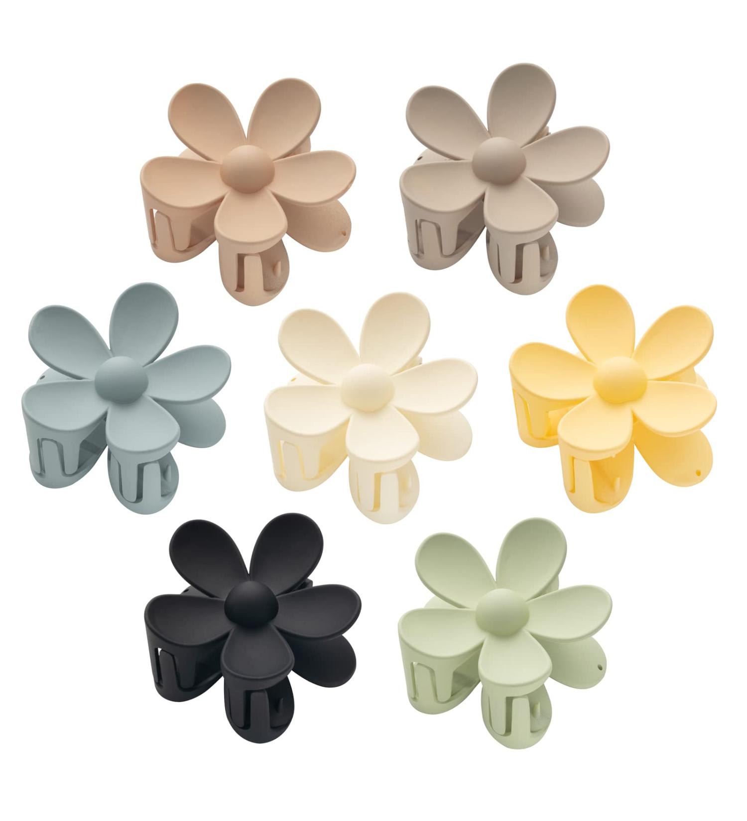 7 Pack Flower Claw Clips for Women and Girls - Strong Matte Hair Accessories for Thin Hair - Buy Online on GoSupps.com