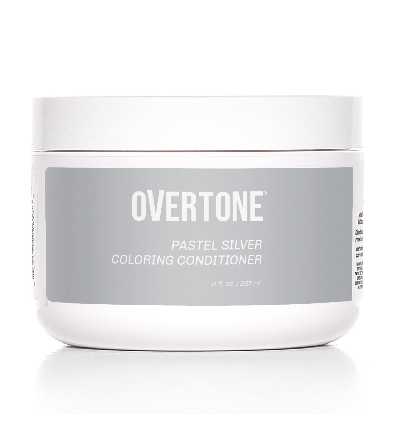 oVertone Haircare Color Depositing Conditioner - 8 oz Semi Permanent Conditioner - Pastel Silver, Infused with Shea Butter & Coconut Oil - Cruelty-Free & Temporary Hair Color - Buy Online on GoSupps.com