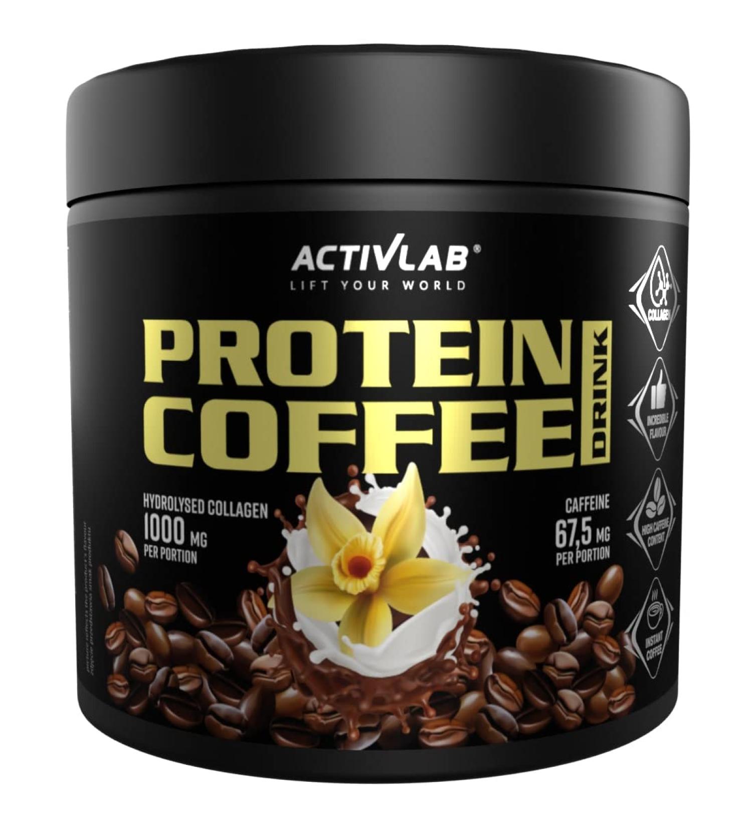 Buy ActivLab Protein Coffee Drink 150g - Instant Vanilla Coffee with Hydrolyzed Collagen | 30 Servings 1000mg Collagen 67.5mg Caffeine | Perfect for International Shipping - Buy Online on GoSupps.com