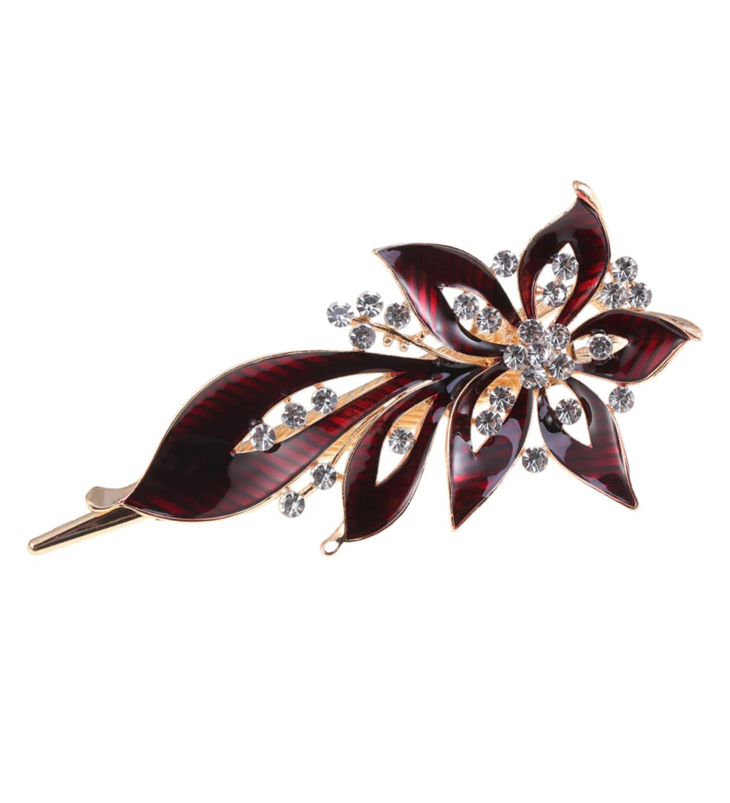 Ipetboom Banana Hair Clips Rhinestone French Hair Clips Alloy Hair Hairpin Vintage Barrettes Flower Crystal Hair Clips Flower Hair Barrettes Metal Hair Clips Korean Version Spring Clip - Buy Online on GoSupps.com