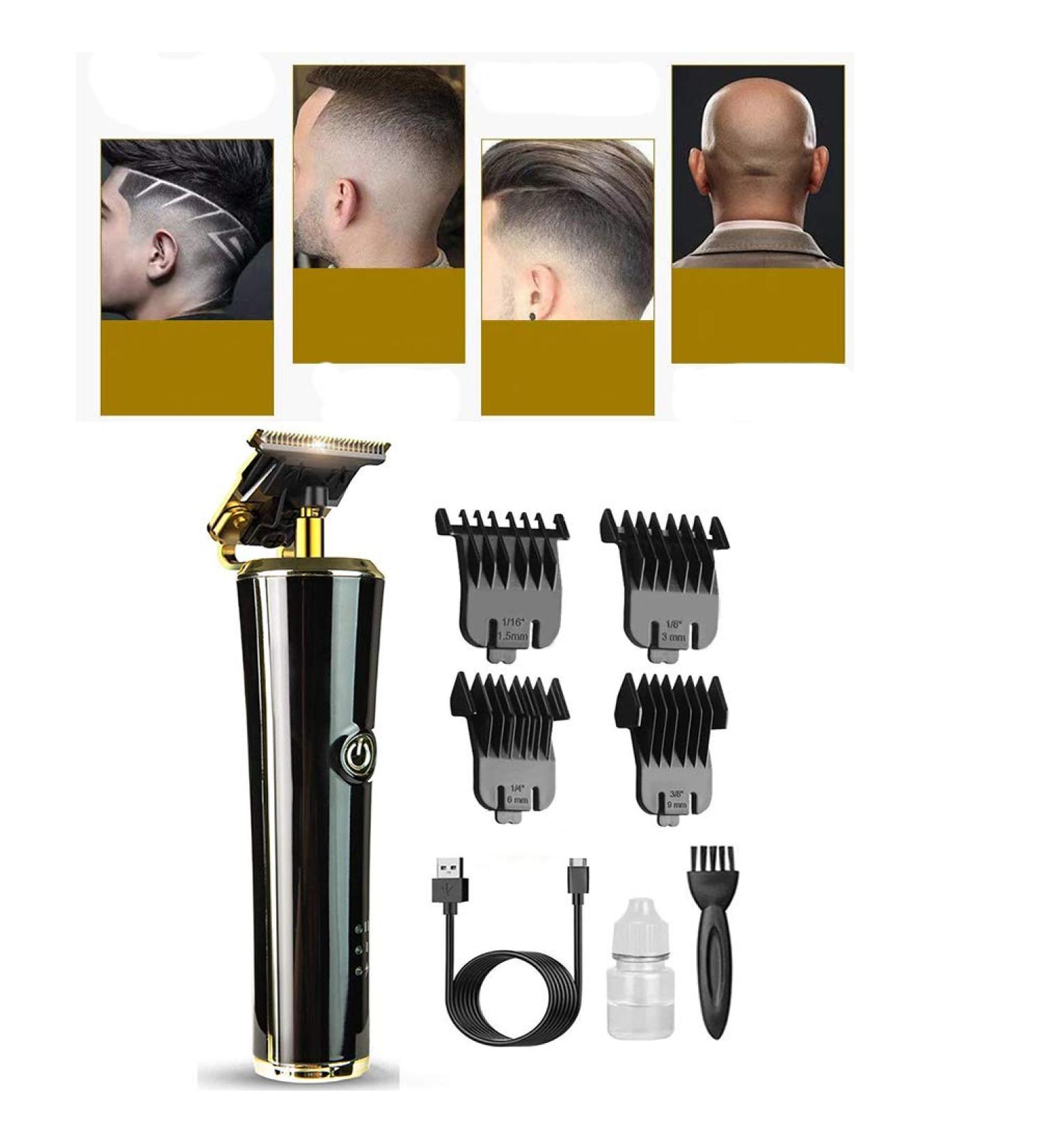 Men Hair Clipper Electric Pro Outliner Grooming Rechargeable Cordless Close Cutting T-Blade Trimmer for Men Gapped Detail Beard(Black) - Buy Online on GoSupps.com